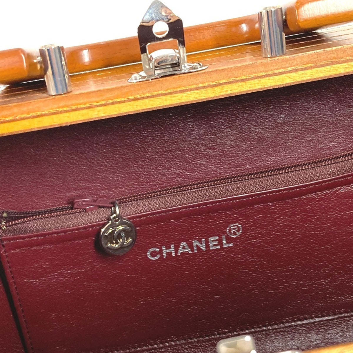 Chanel Black Brown Wood Handbag Vanity Bag (Pre-Owned)