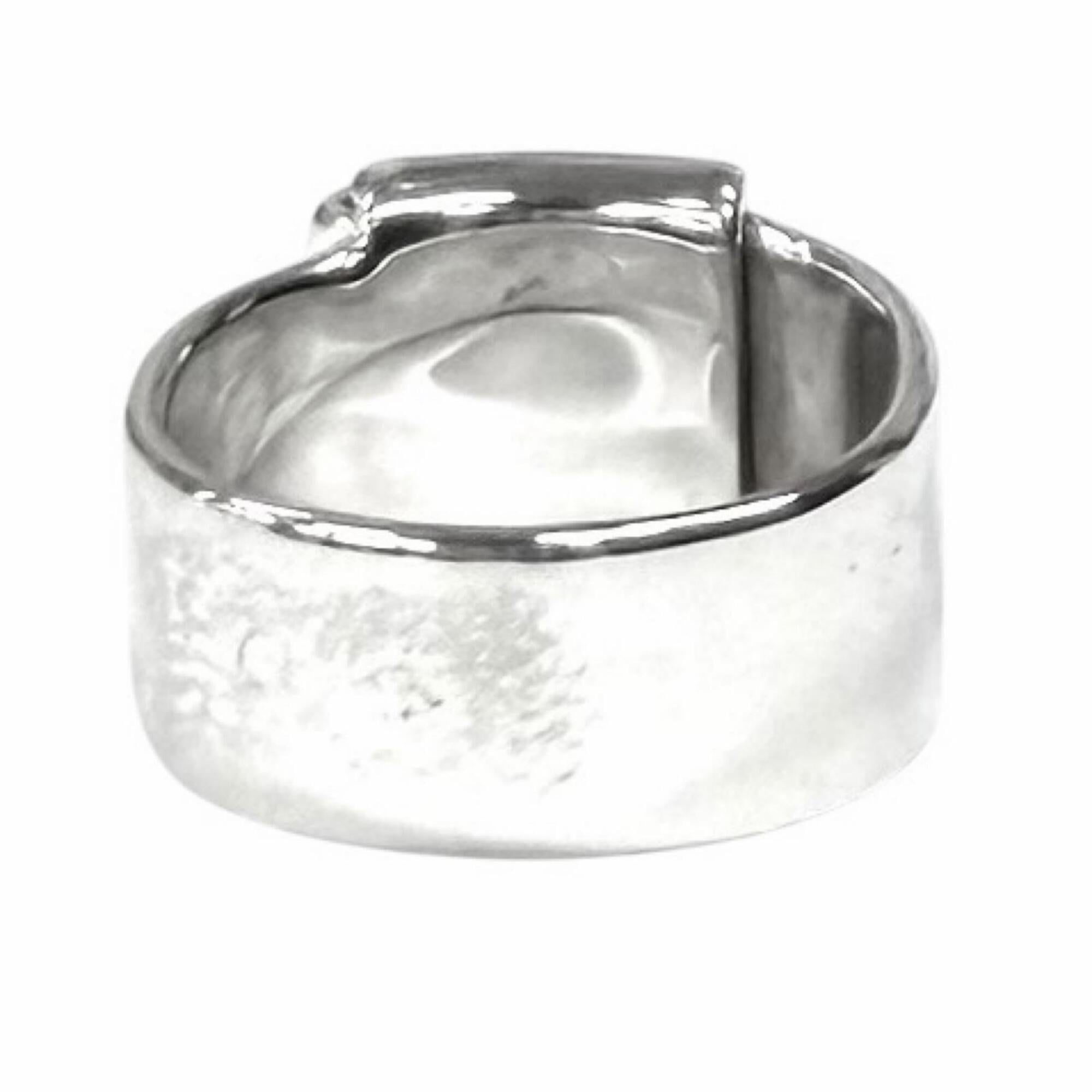 Hermes Silver Silver 925 Band Ring (Pre-Owned)