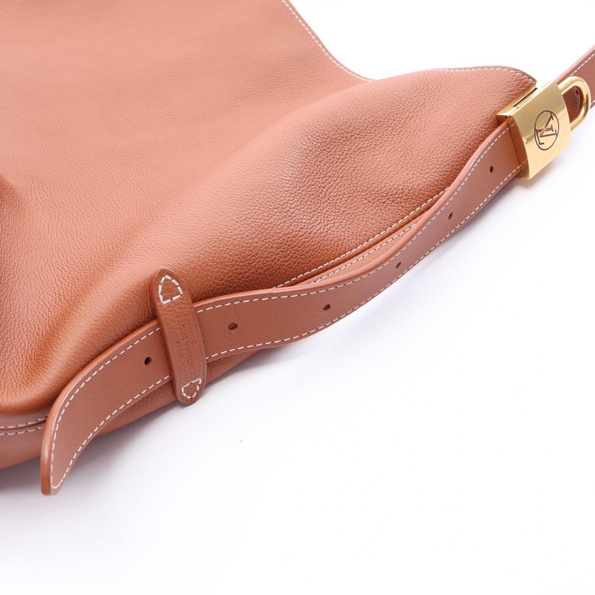 Louis Vuitton Brown Leather Handbag Pouch Shoulder Bag (Pre-Owned)