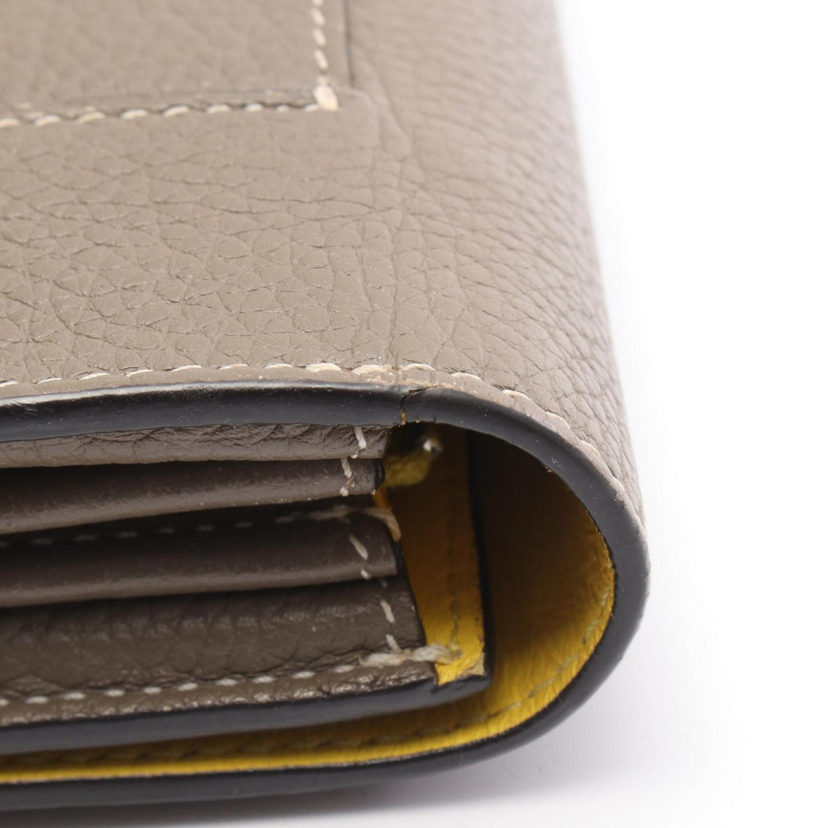 Celine Gray Yellow Leather Long Wallet (Bi-Fold) (Pre-Owned)