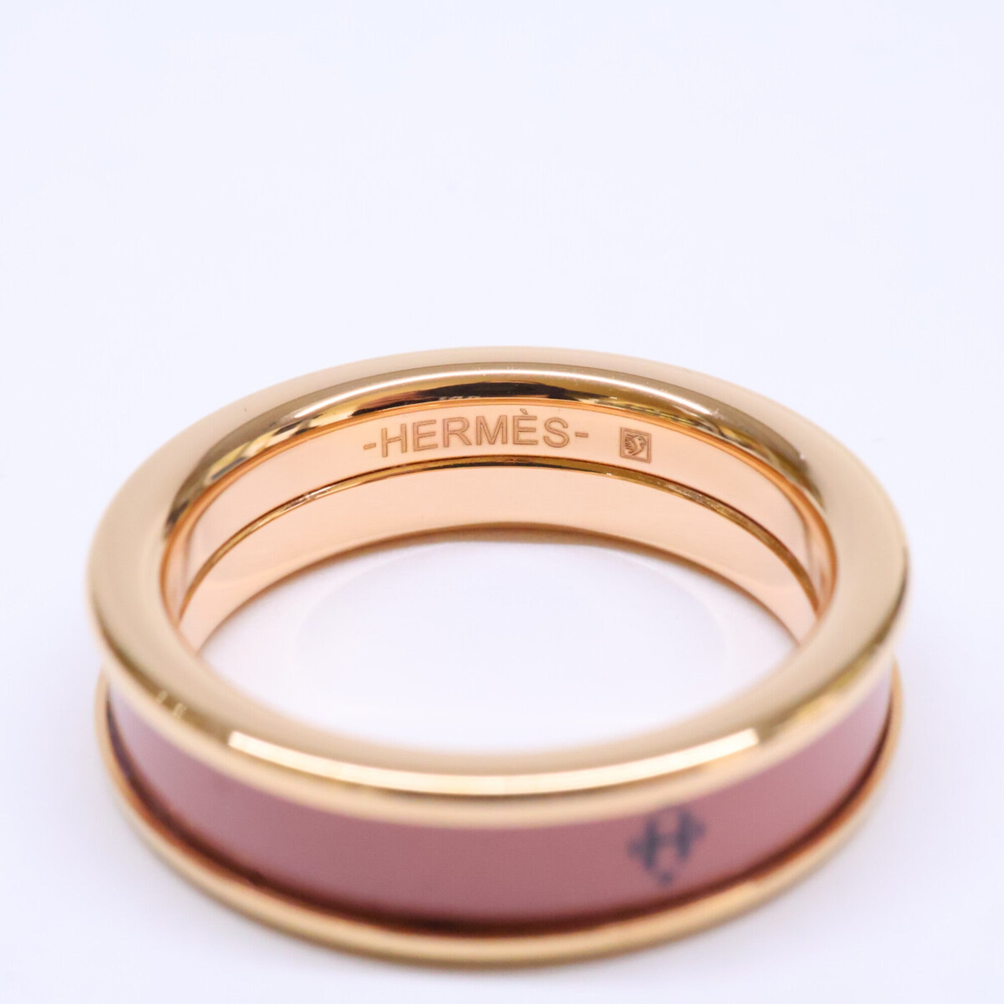 Hermes Rose Gold Metal Band Ring (Pre-Owned)