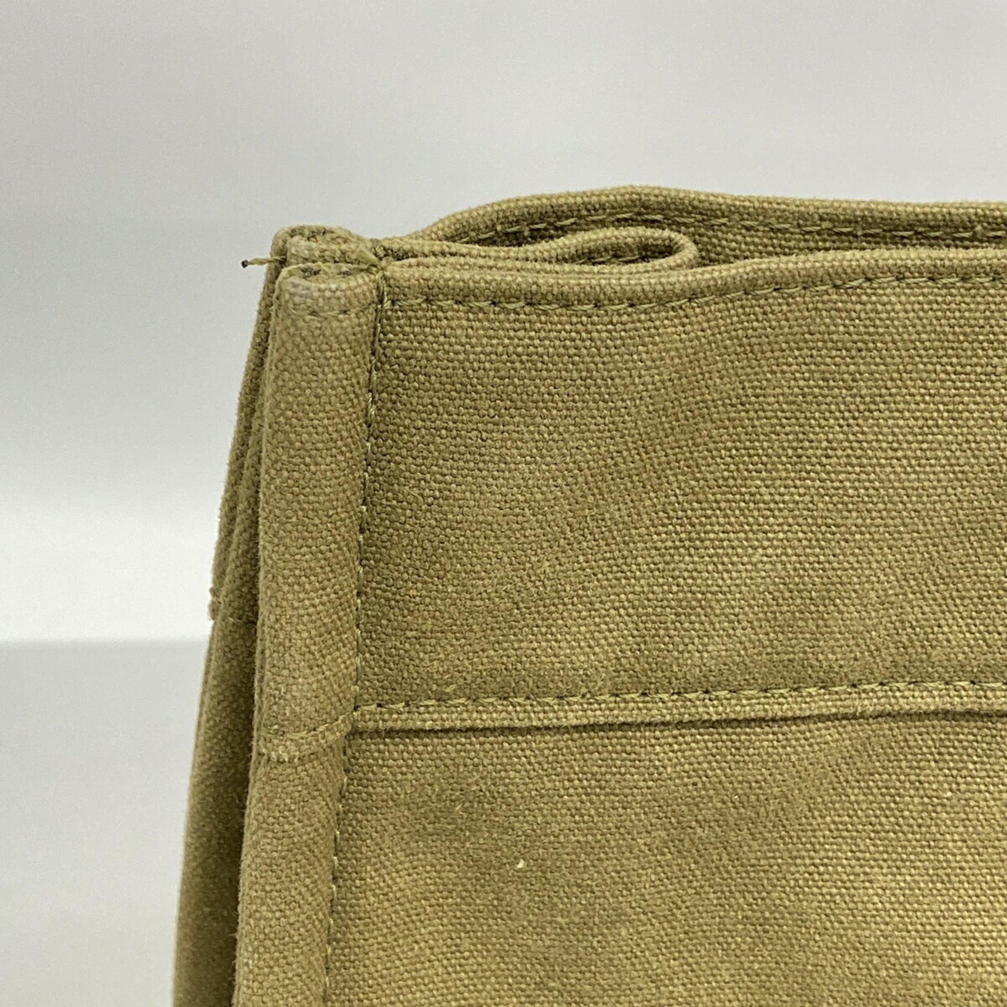 Hermes Khaki Canvas Tote Bag (Pre-Owned)