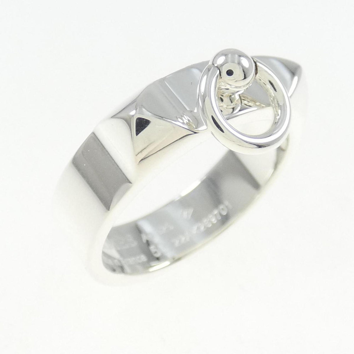 Hermes Collier De Chien Silver 925 Band Ring (Pre-Owned)