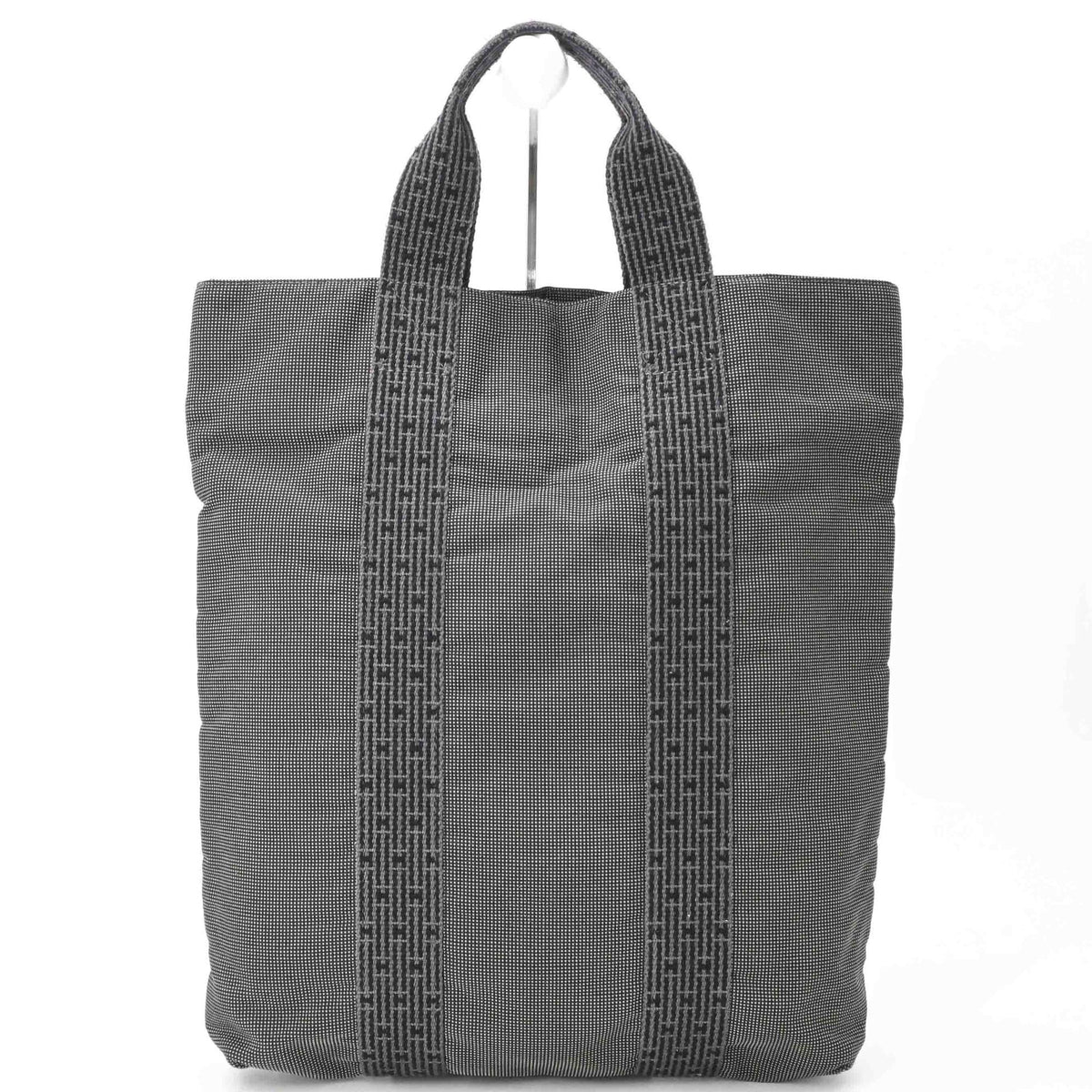 Hermes Her Line Gray Canvas Handbag Tote Bag (Pre-Owned)