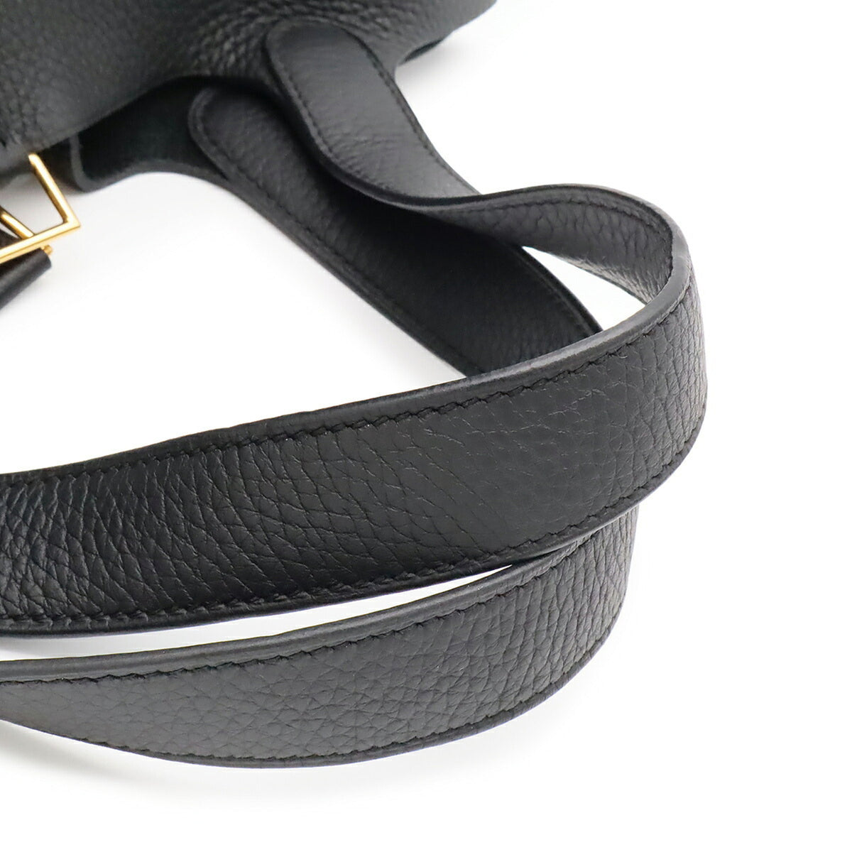 Hermes Black Taurillon Clemence Leather Handbag Tote Bag (Pre-Owned)
