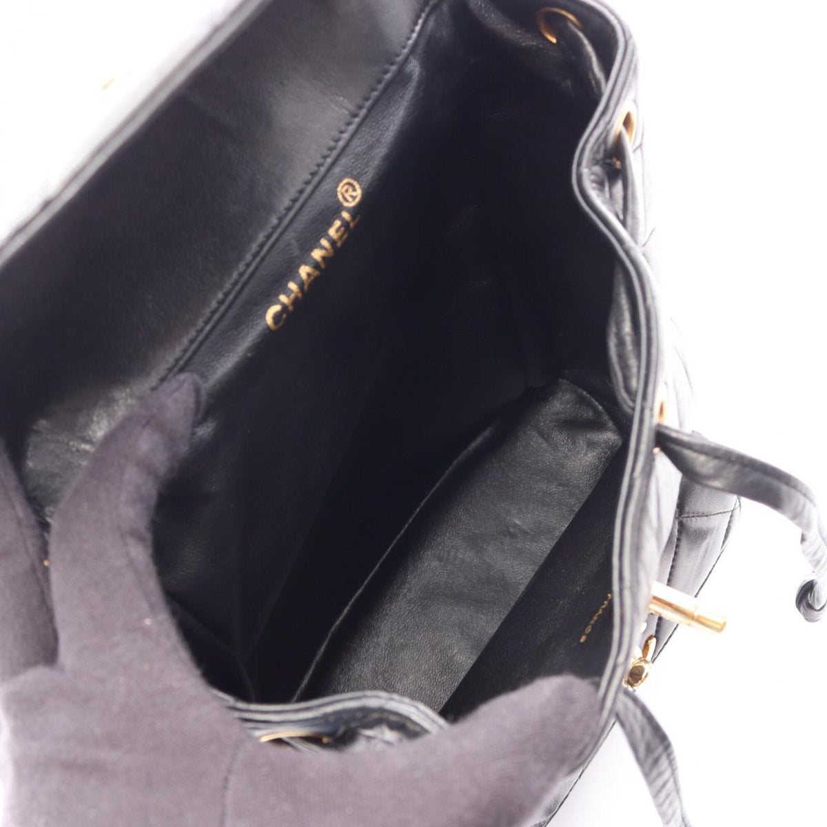 Chanel Black Leather Backpack Handbag (Pre-Owned)