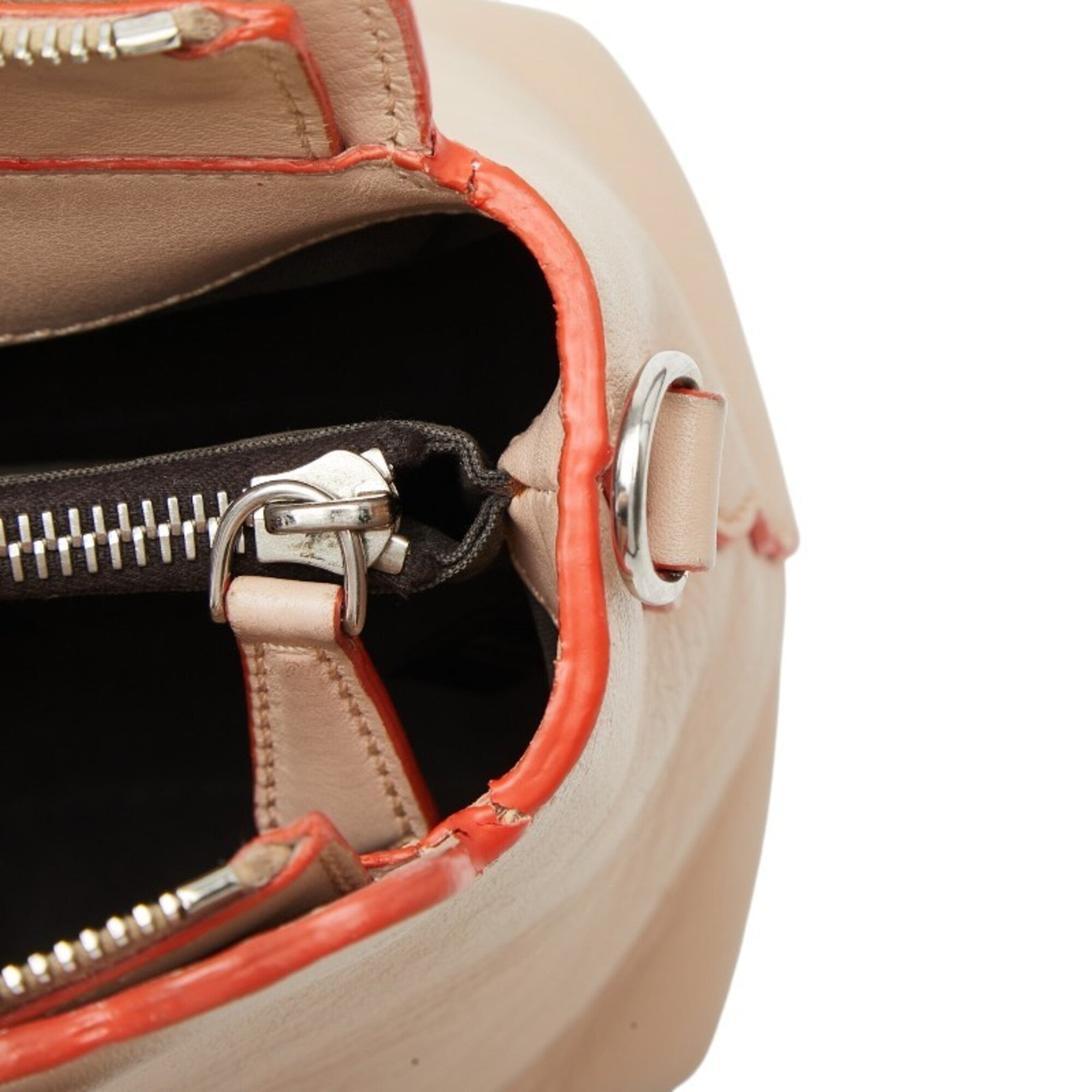 Fendi By The Way Beige Leather Handbag Shoulder Bag (Pre-Owned)