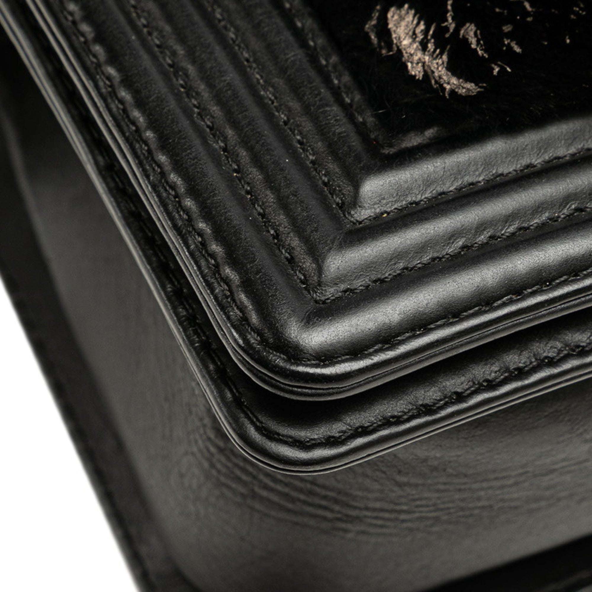 Chanel Black Fur Leather Shoulder Bag (Pre-Owned)