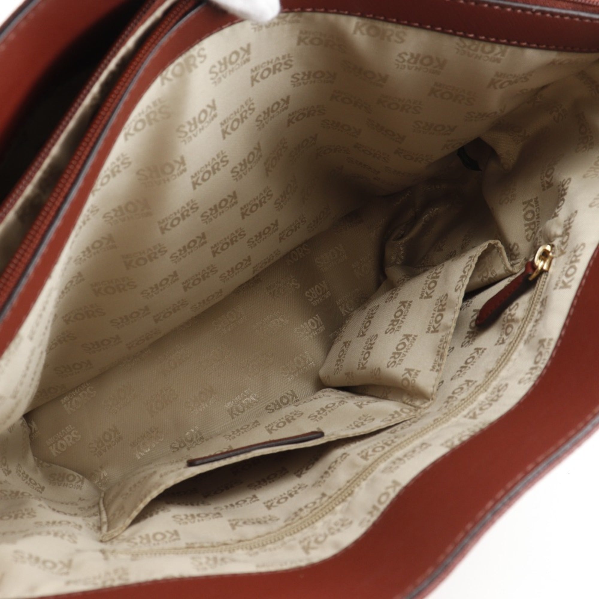 Michael Kors Red Color Leather Tote Bag (Pre-Owned)
