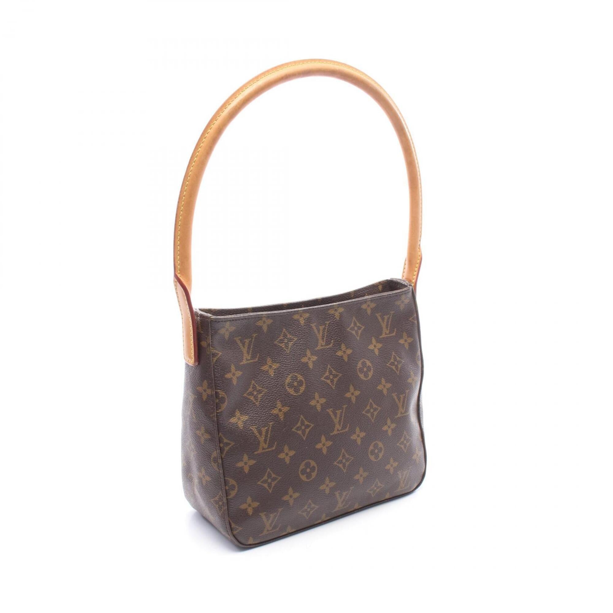 Louis Vuitton Brown Coated Canvas Leather Handbag Shoulder Bag (Pre-Owned)