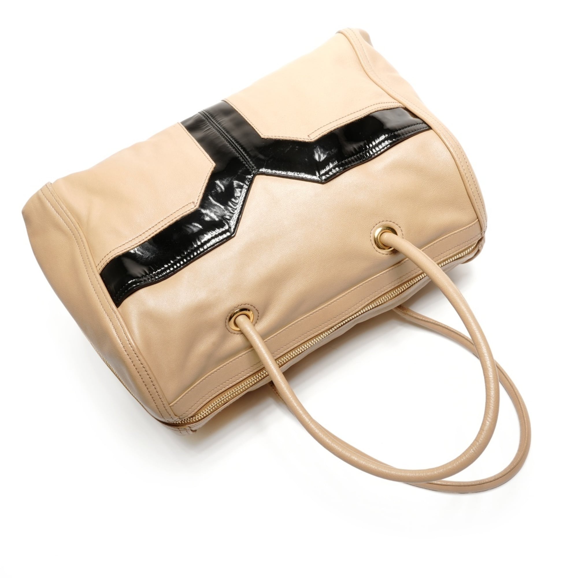 Yves Saint Laurent Beige Leather Boston Bag (Pre-Owned)