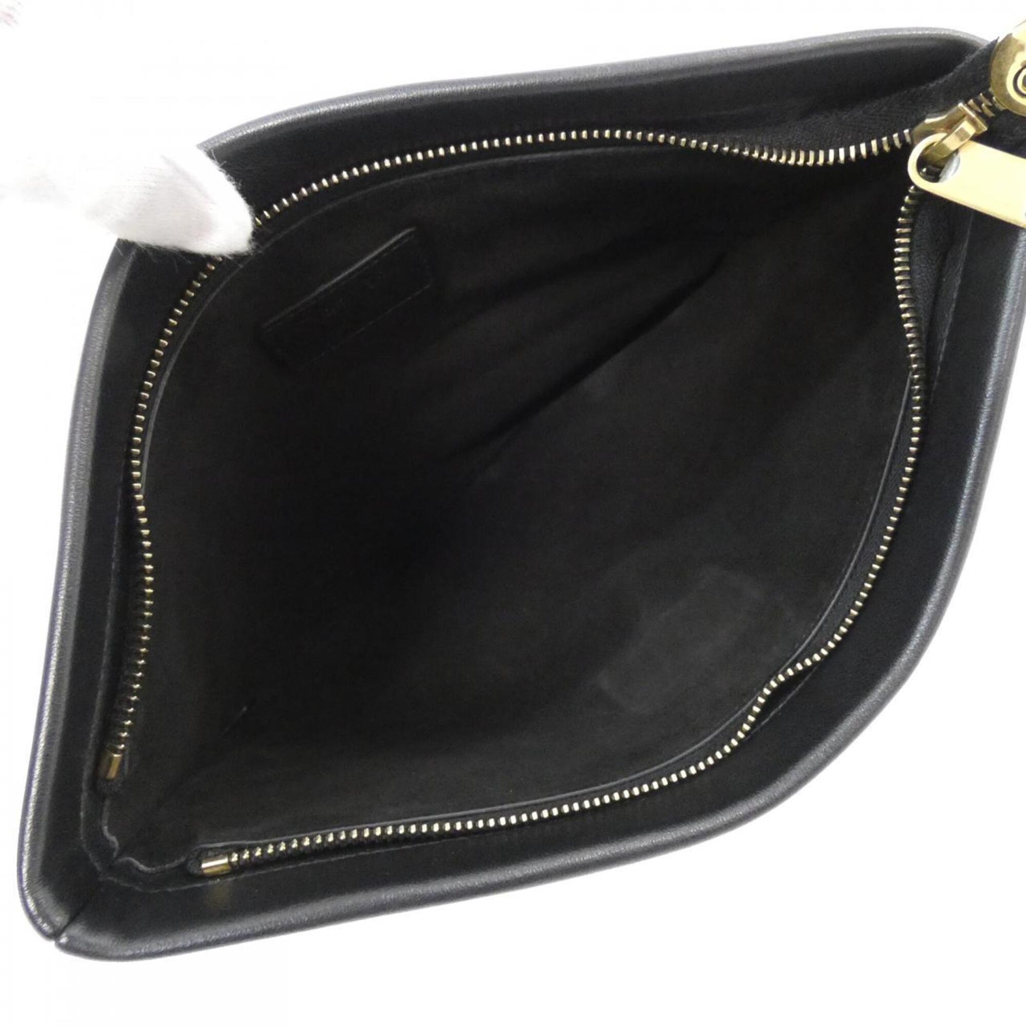 Christian Dior Black Leather Clutch Bag (Pre-Owned)