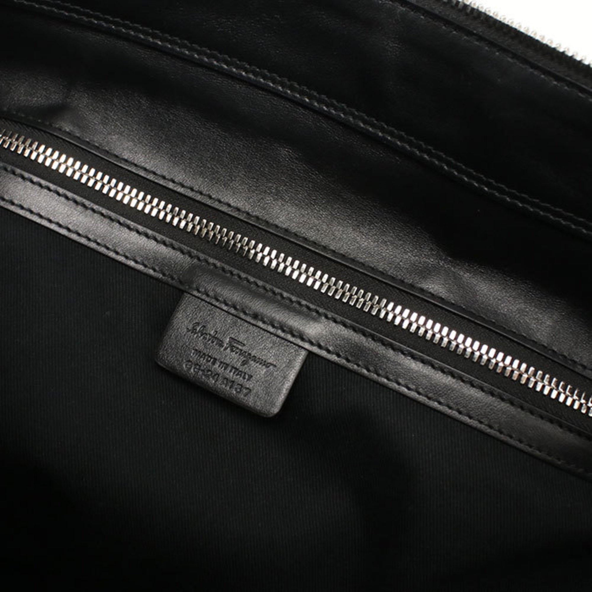 Salvatore Ferragamo Gancini Black Jacquard Boston Bag (Pre-Owned)