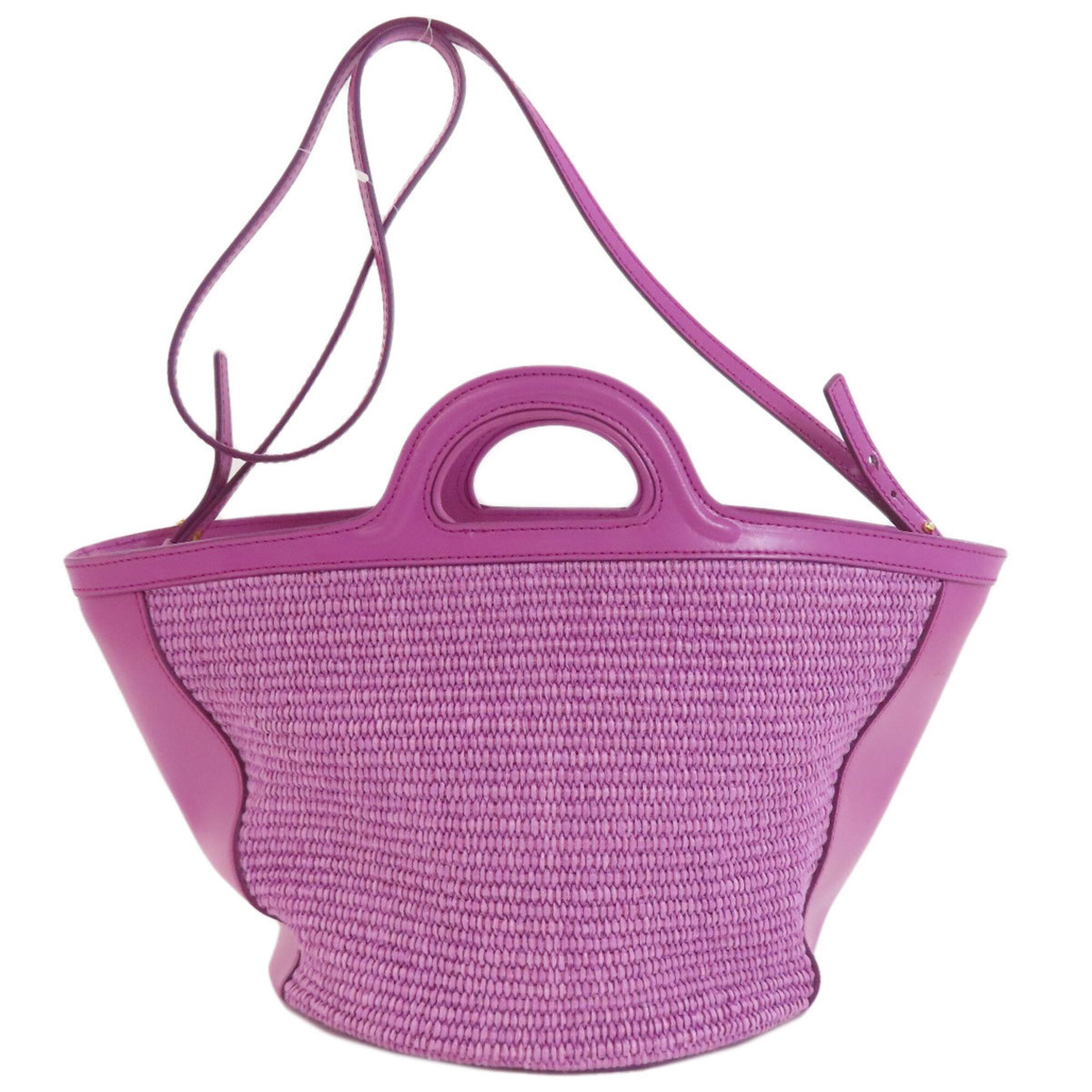 Marni Purple Raffia Leather Handbag (Pre-Owned)