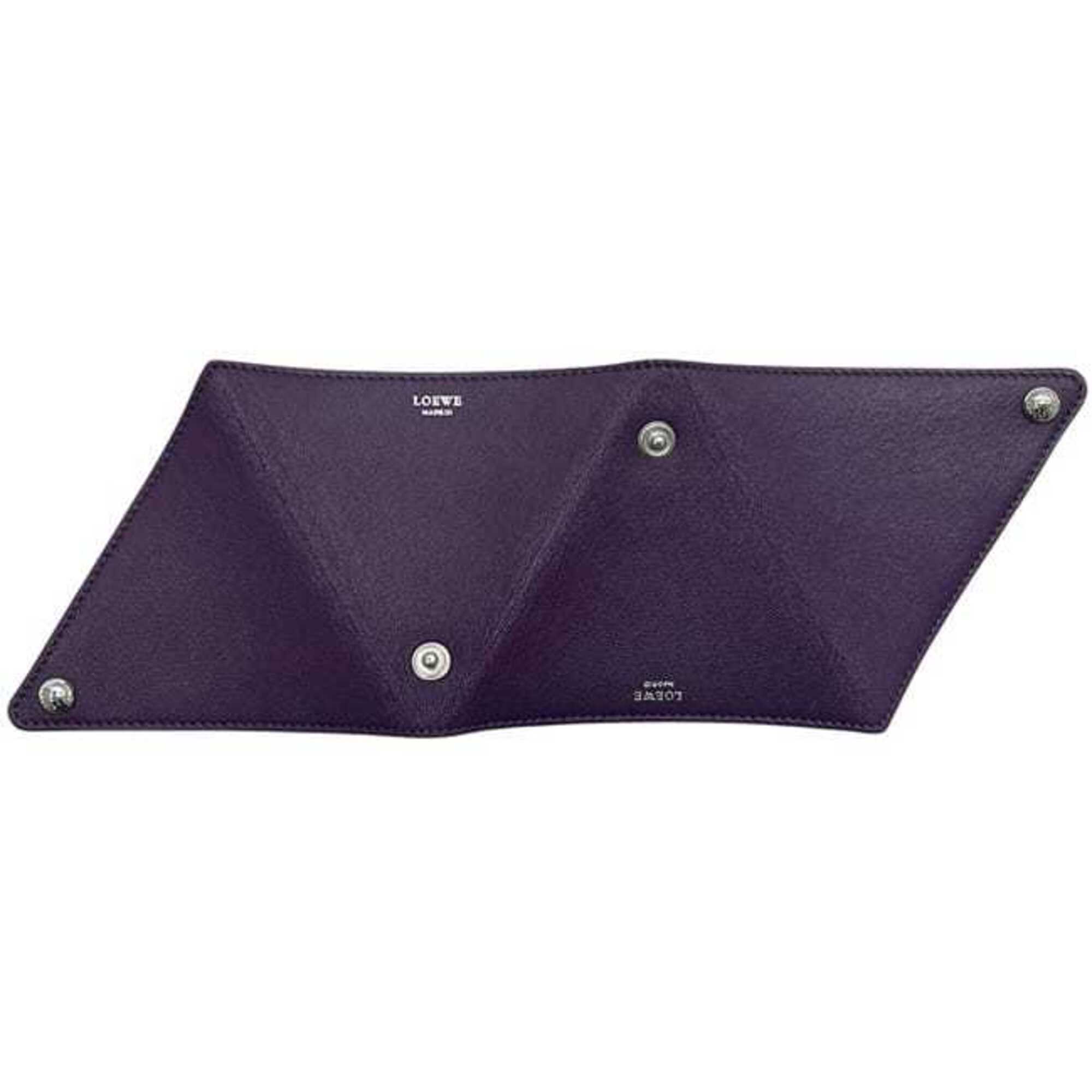 Loewe Purple Leather Coin Purse/Coin Case (Pre-Owned)
