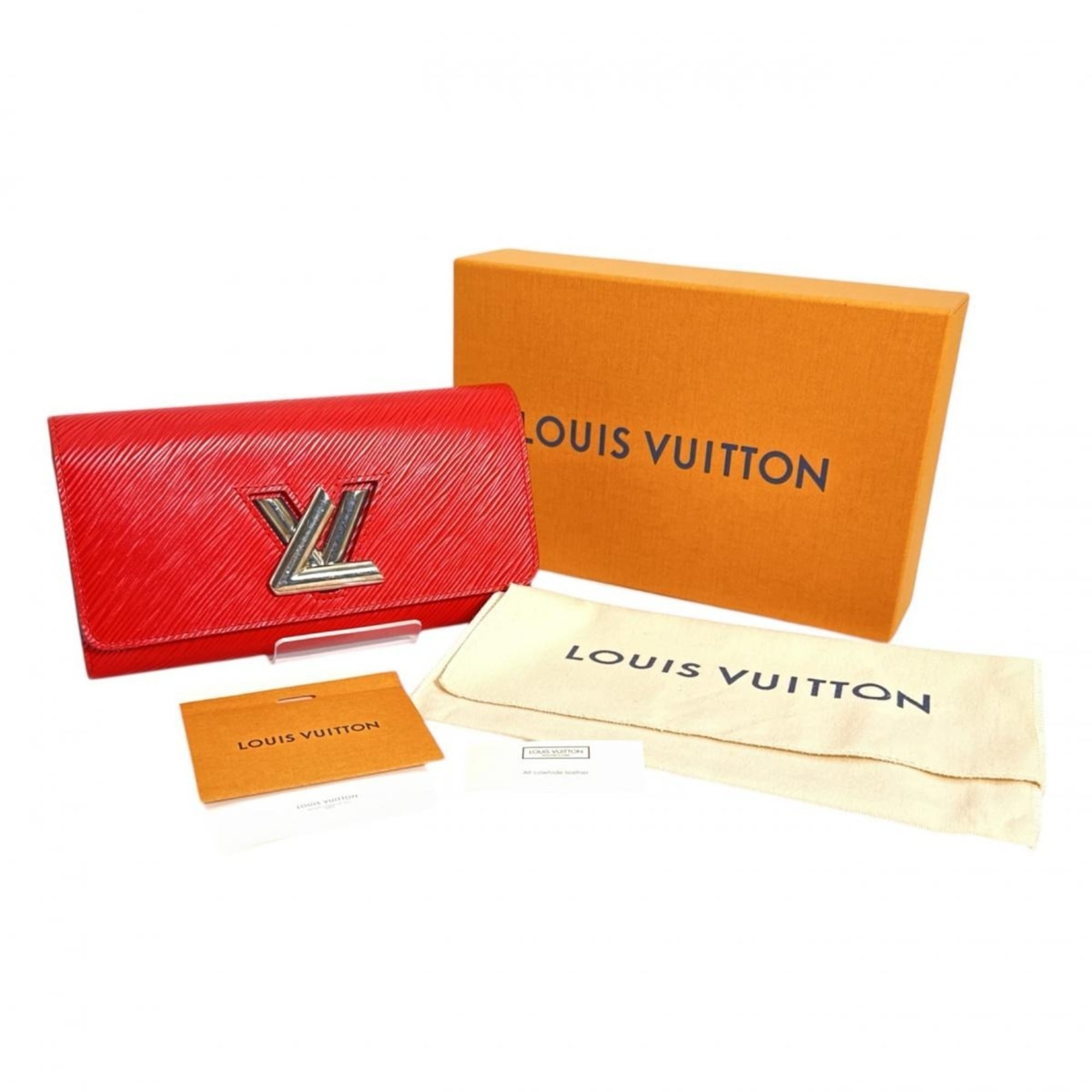 Louis Vuitton Coquelicots Red Color Epi Leather Long Wallet (Tri-Fold) (Pre-Owned)