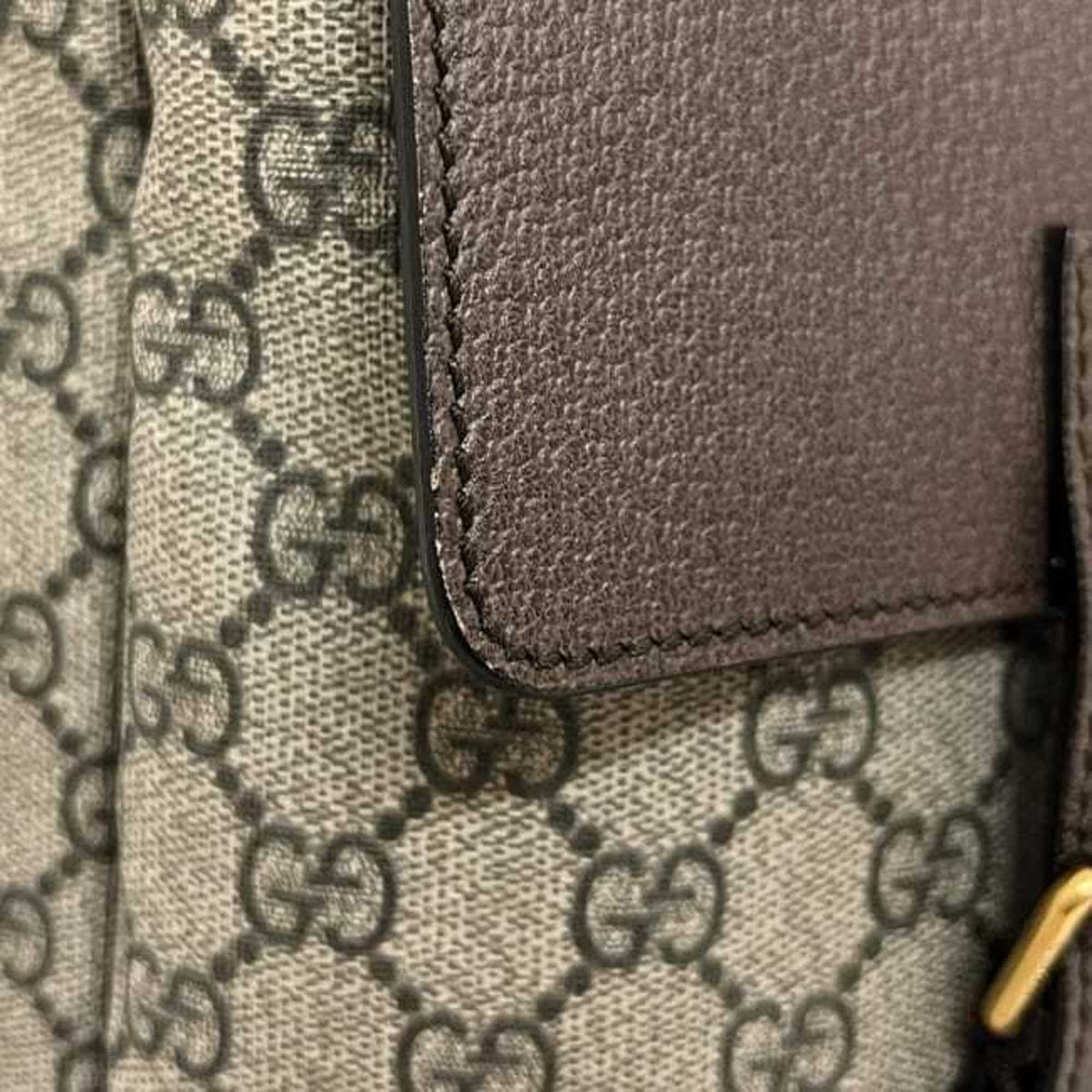 Gucci Sherry Line Beige Brown Gg Supreme Backpack (Pre-Owned)