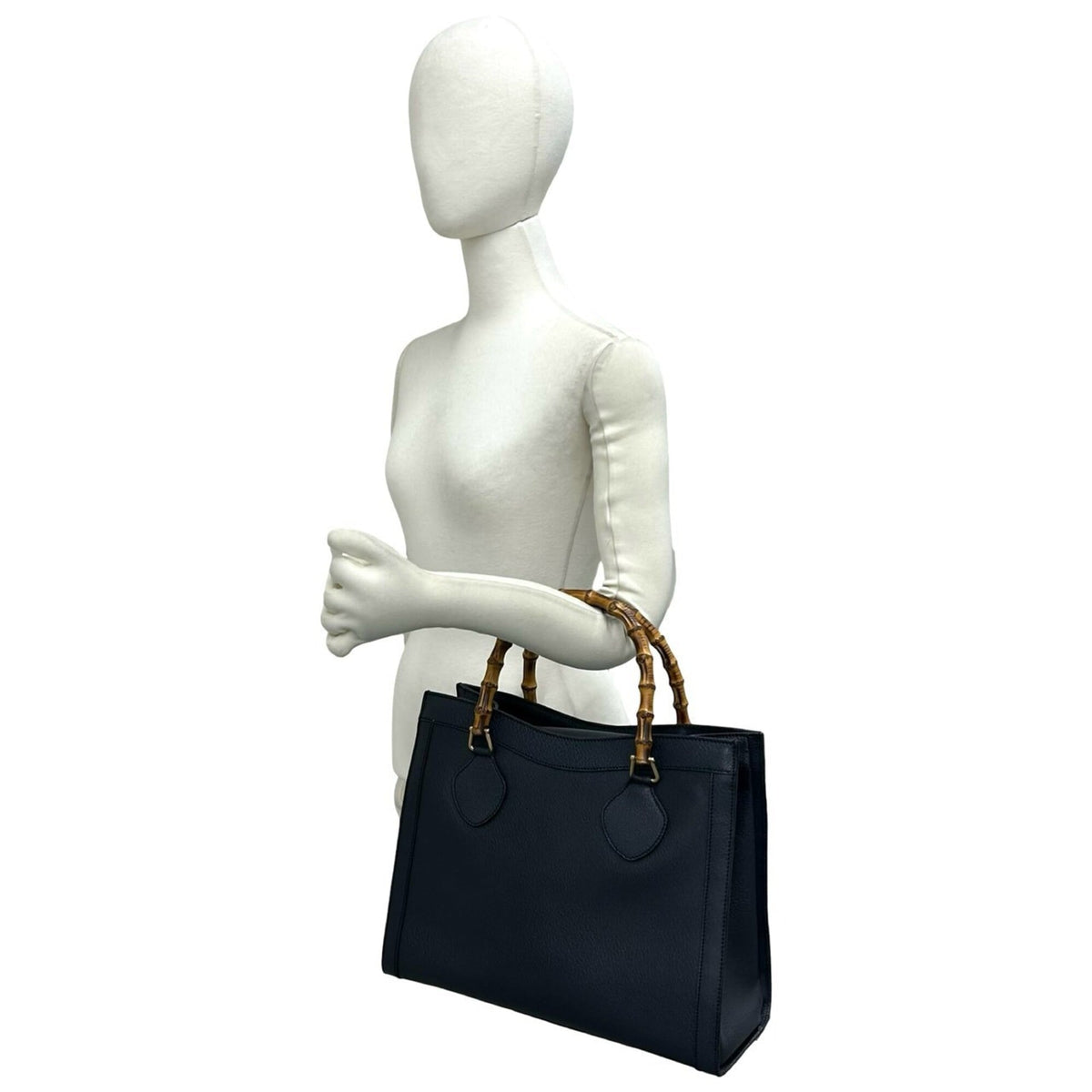 Gucci Navy Leather Handbag Tote Bag (Pre-Owned)