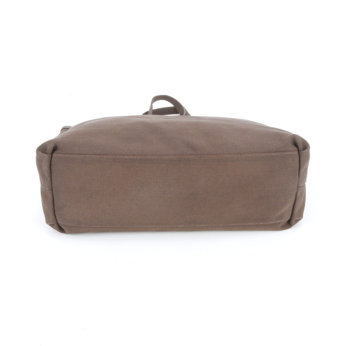 Prada Brown Leather Canvas Shoulder Bag Tote Bag (Pre-Owned)