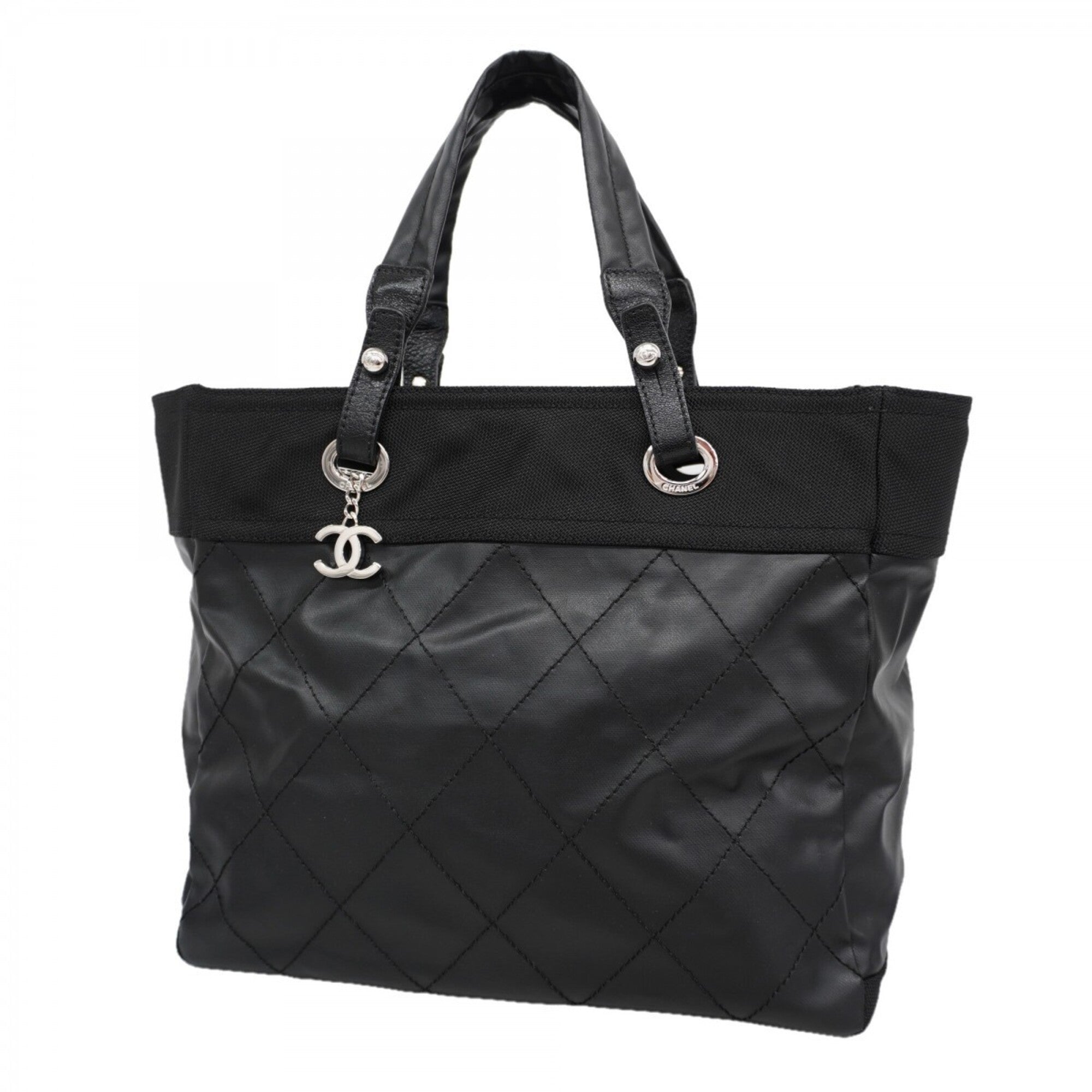 Chanel Black Leather Tote Bag (Pre-Owned)