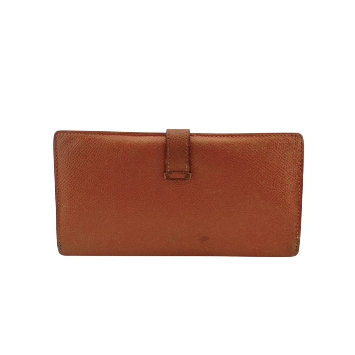 Hermes Bearn Orange Epsom Leather Long Wallet (Bi-Fold) (Pre-Owned)