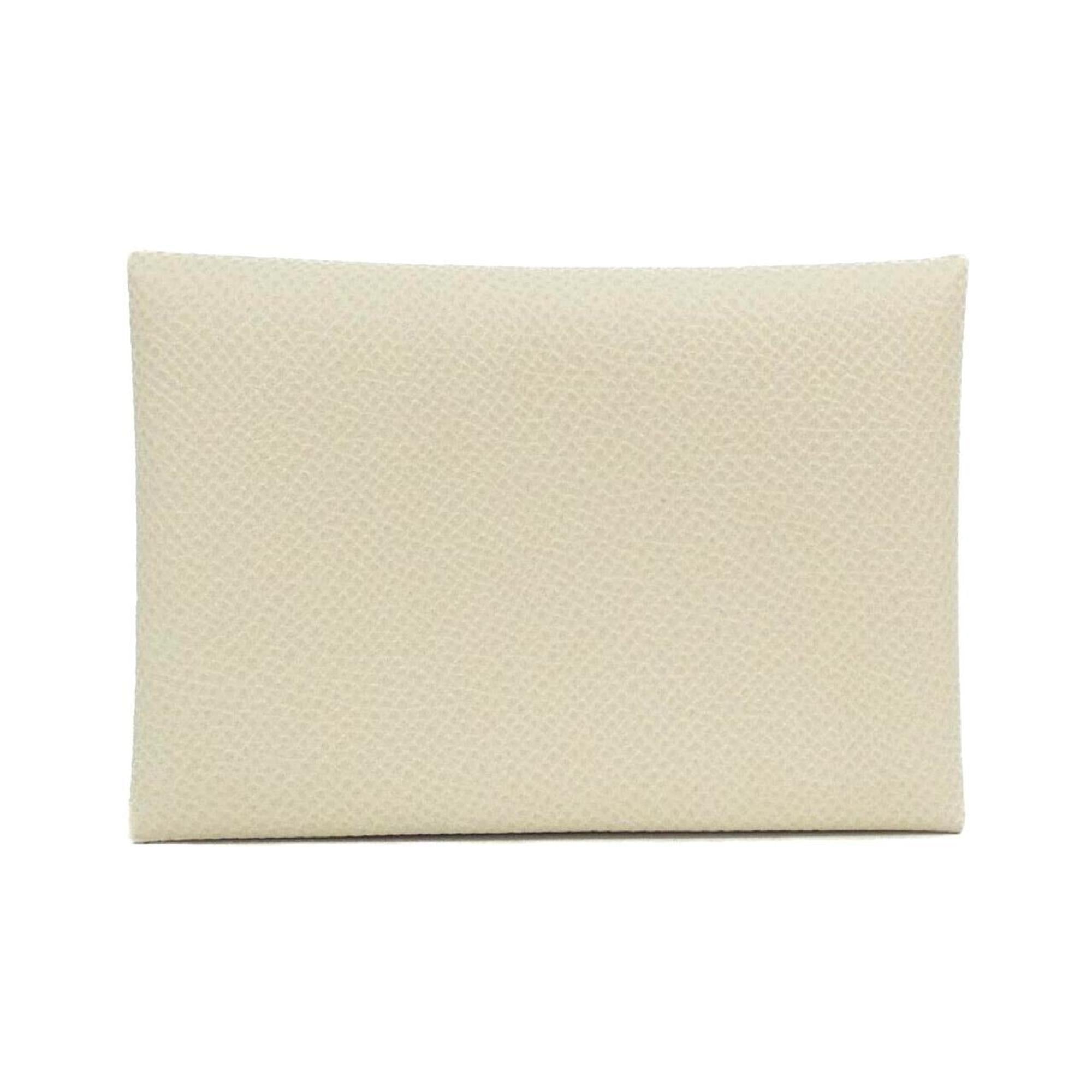 Hermes White Epsom Leather Coin Purse/Coin Case (Pre-Owned)