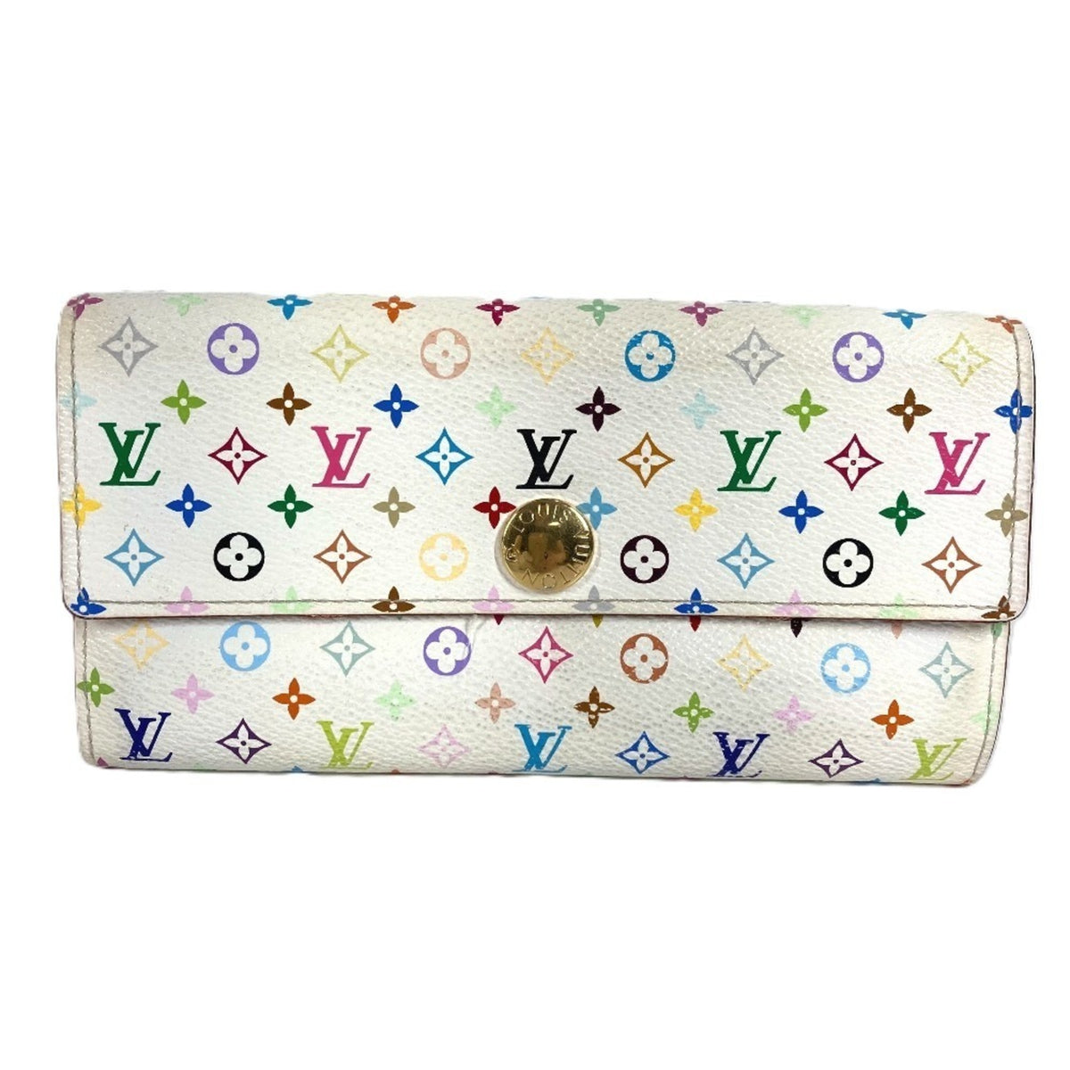 Louis Vuitton Multi-Color White Monogram Multicolore Canvas Long Wallet (Bi-Fold) (Pre-Owned)