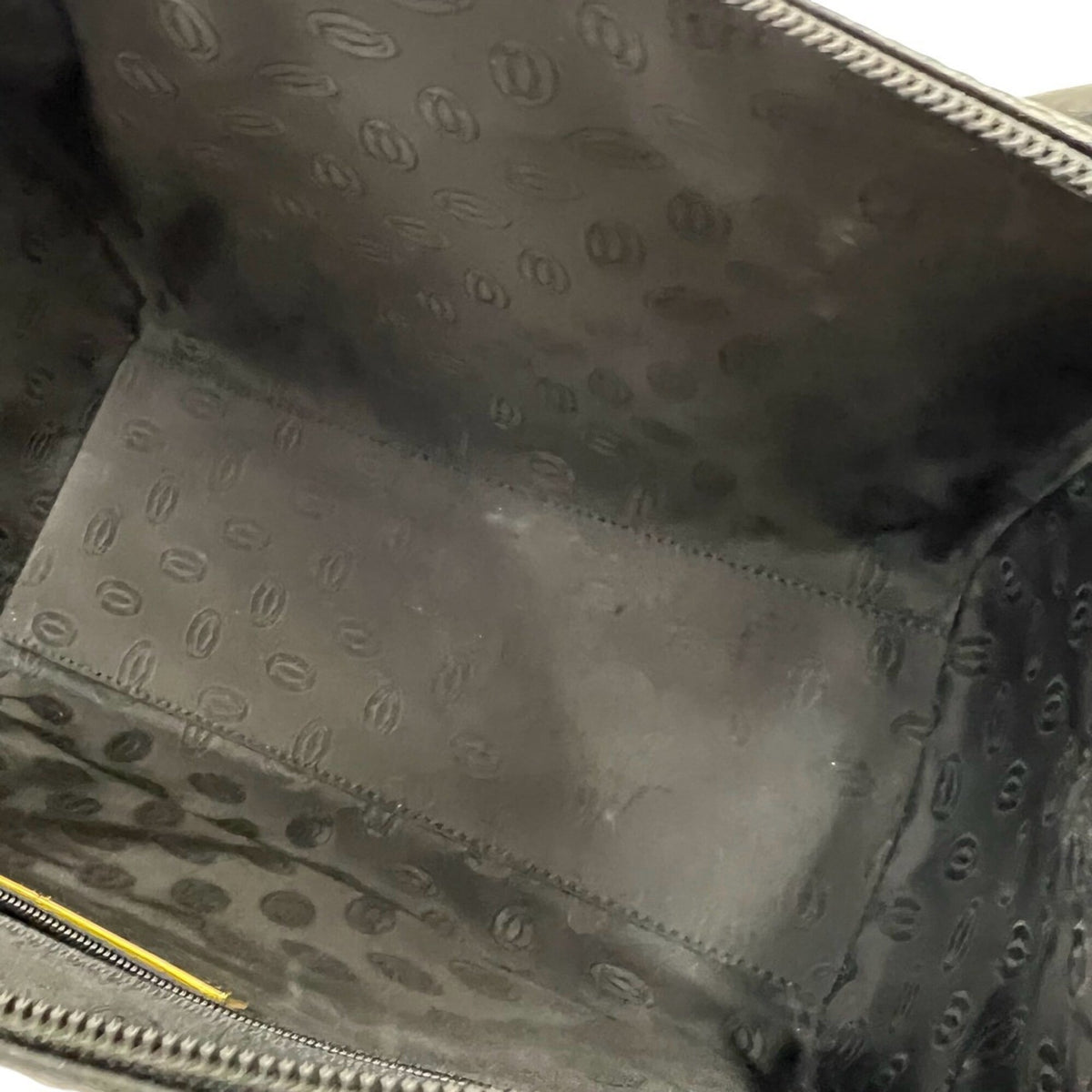Cartier Black Leather Boston Bag Handbag (Pre-Owned)