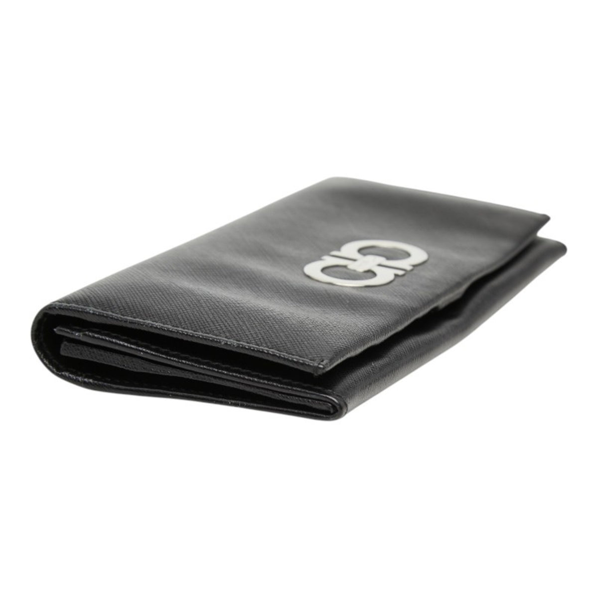 Salvatore Ferragamo Black Leather Long Wallet (Bi-Fold) (Pre-Owned)
