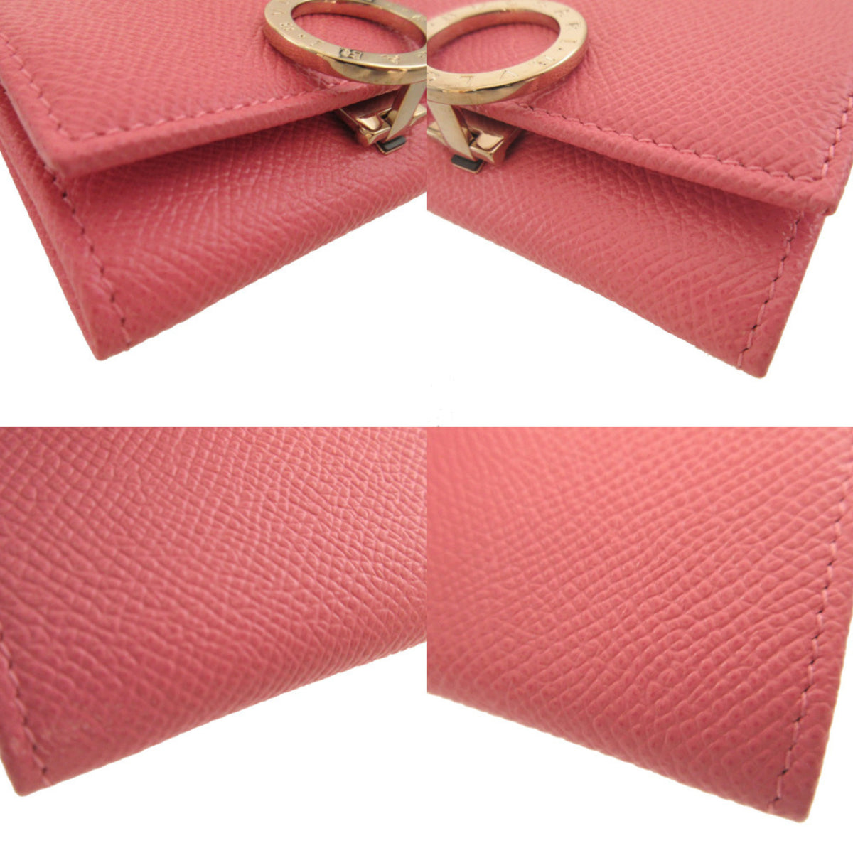 Bvlgari Pink Leather Coin Purse/Coin Case (Pre-Owned)