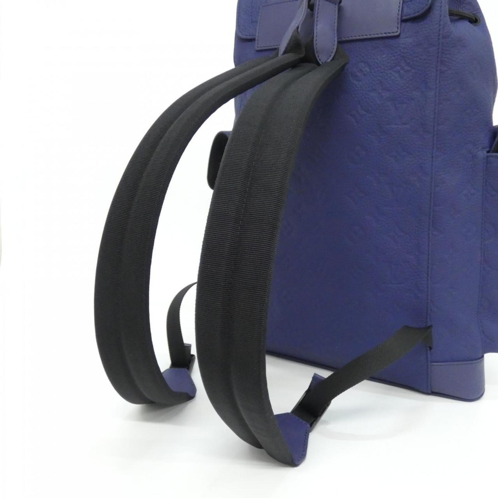 Louis Vuitton Black Blue Leather Backpack (Pre-Owned)