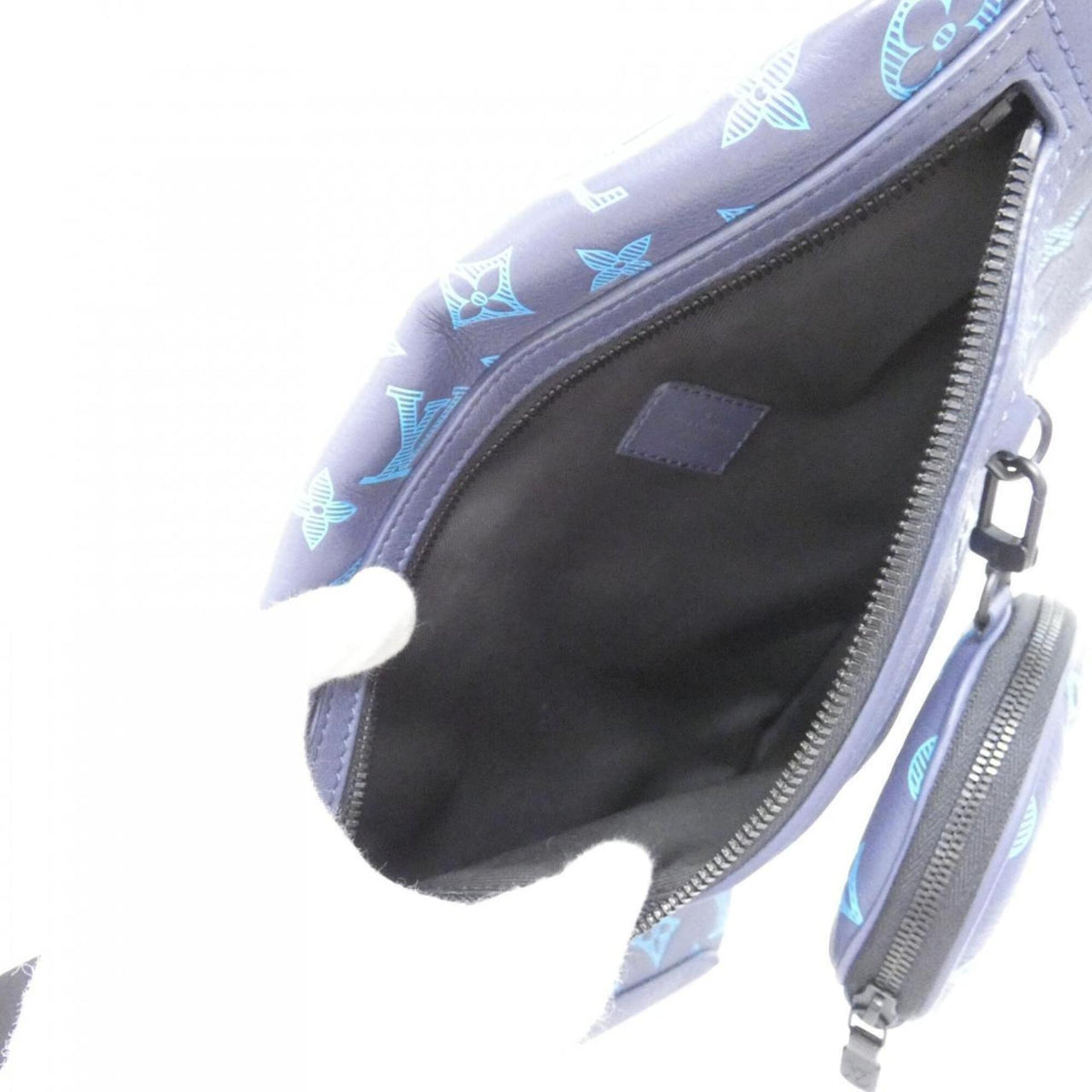 Louis Vuitton Black Blue Monogram Navy Monogram Shadow Pouch Shoulder Bag (Pre-Owned)