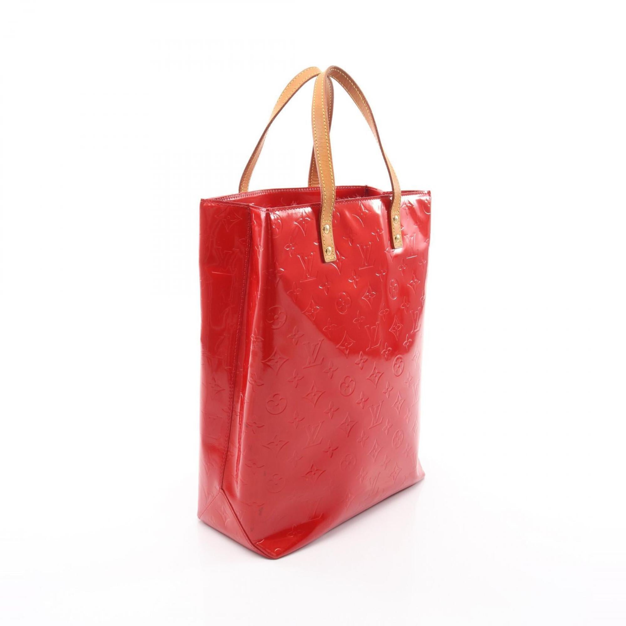 Louis Vuitton Red Color Rouge Vernis Leather Handbag Tote Bag (Pre-Owned)