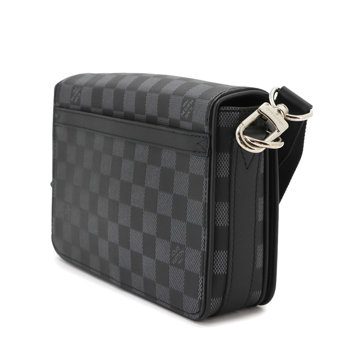 Louis Vuitton Black Damier Canvas Infini Silver Damier Canvas Messenger Bag Shoulder Bag (Pre-Owned)