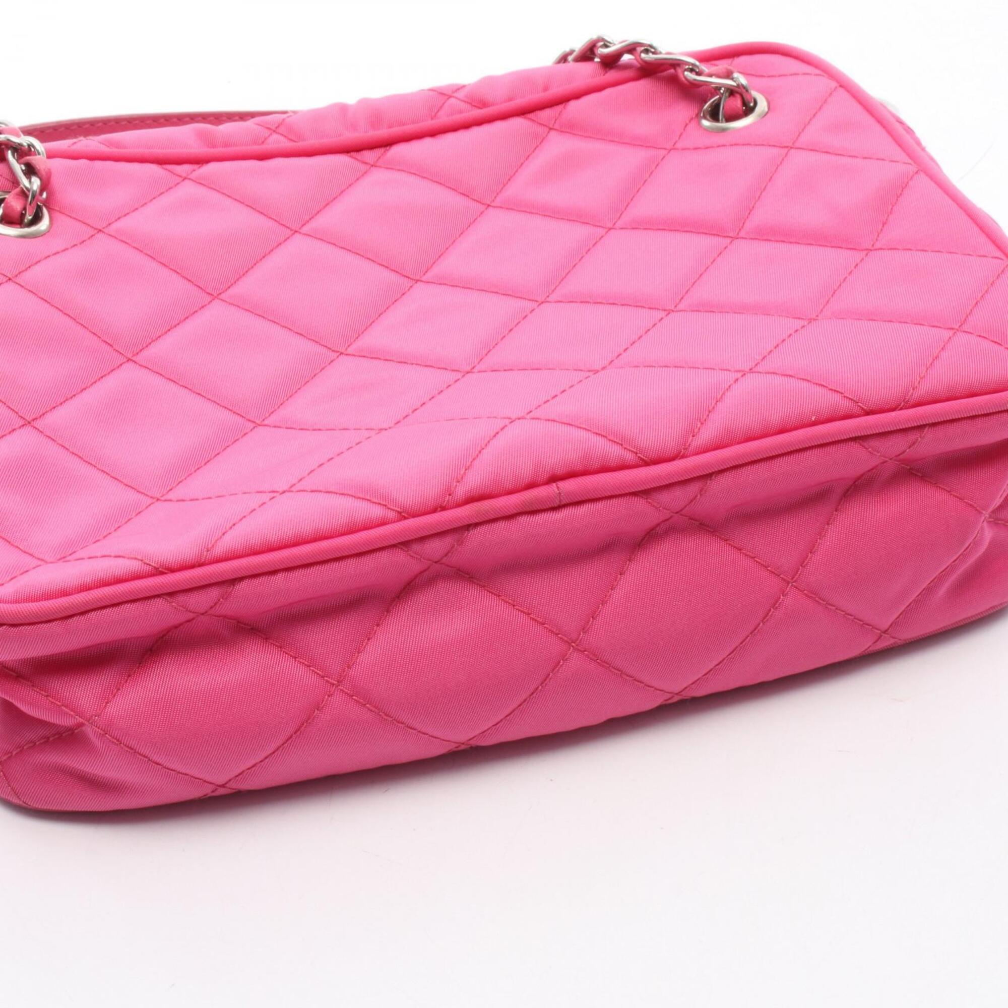 Prada Pink Nylon Leather Handbag (Pre-Owned)