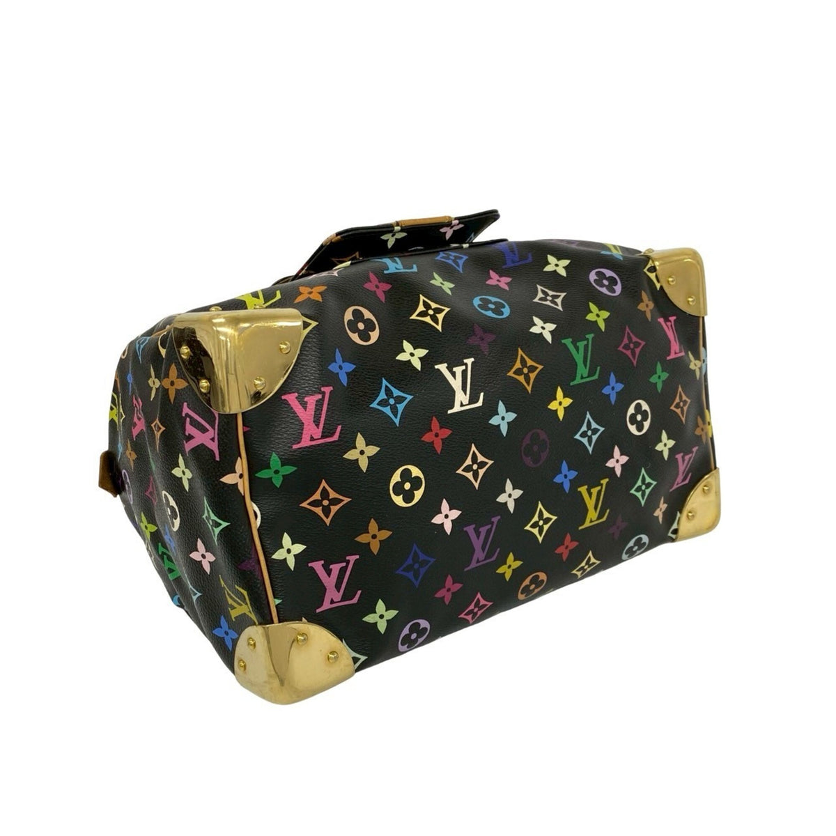 Louis Vuitton Black Multi-Color Leather Pvc Handbag (Pre-Owned)