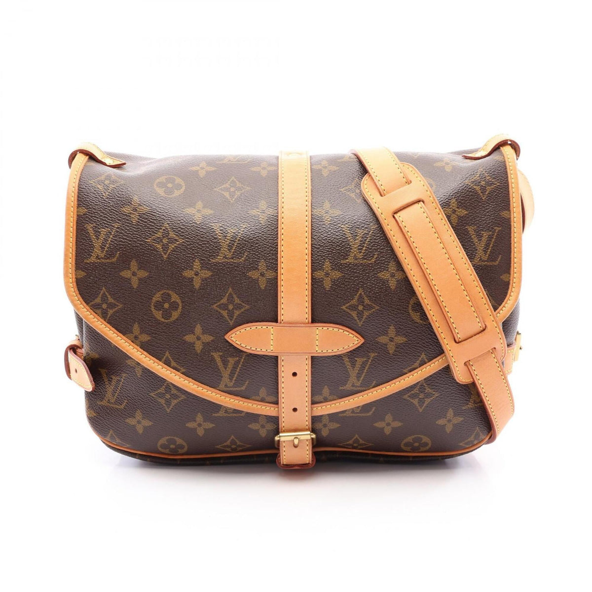 Louis Vuitton Brown Pvc Coated Canvas Leather Handbag Shoulder Bag (Pre-Owned)