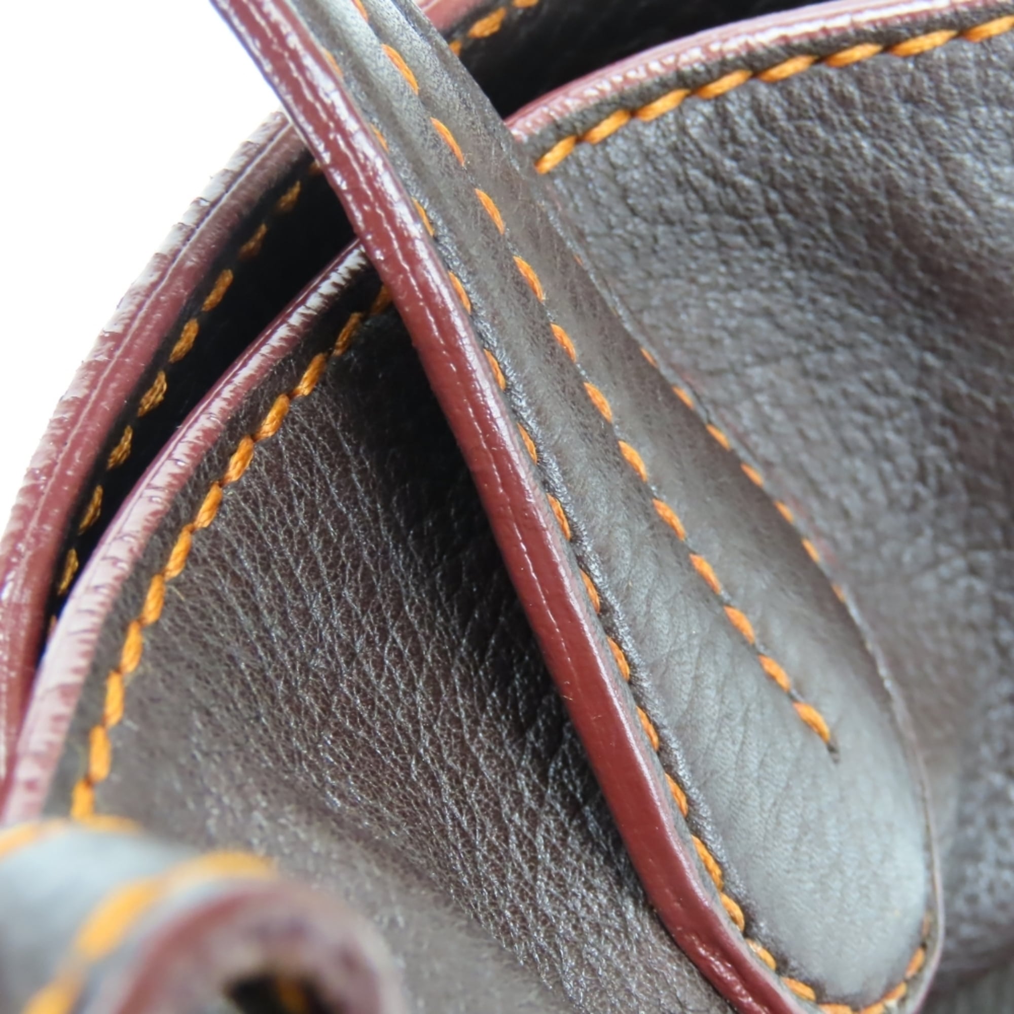 Tod's Dark Brown Orange Leather Handbag (Pre-Owned)