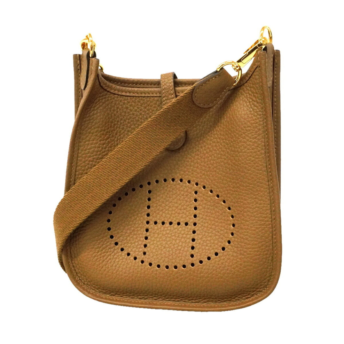 Hermes Alezan Taurillon Clemence Leather Shoulder Bag (Pre-Owned)