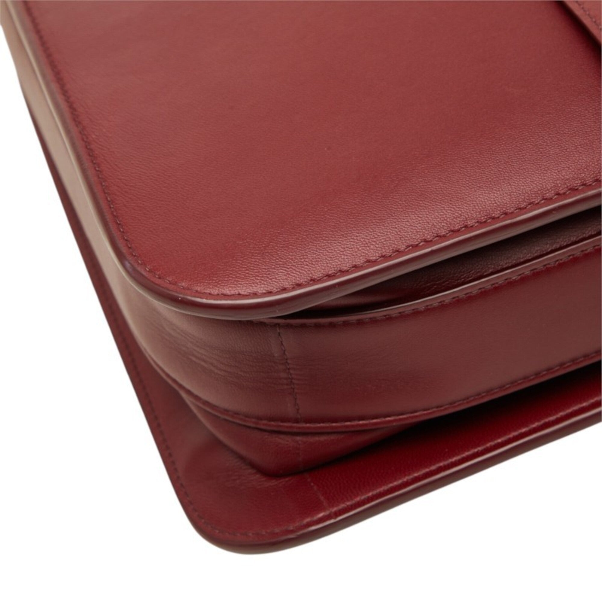 Bottega Veneta Wine Leather Shoulder Bag (Pre-Owned)