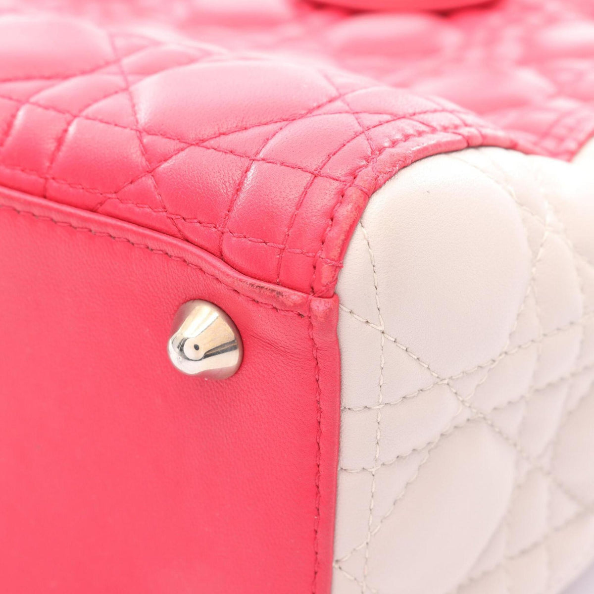 Christian Dior Gray Pink Leather Handbag (Pre-Owned)