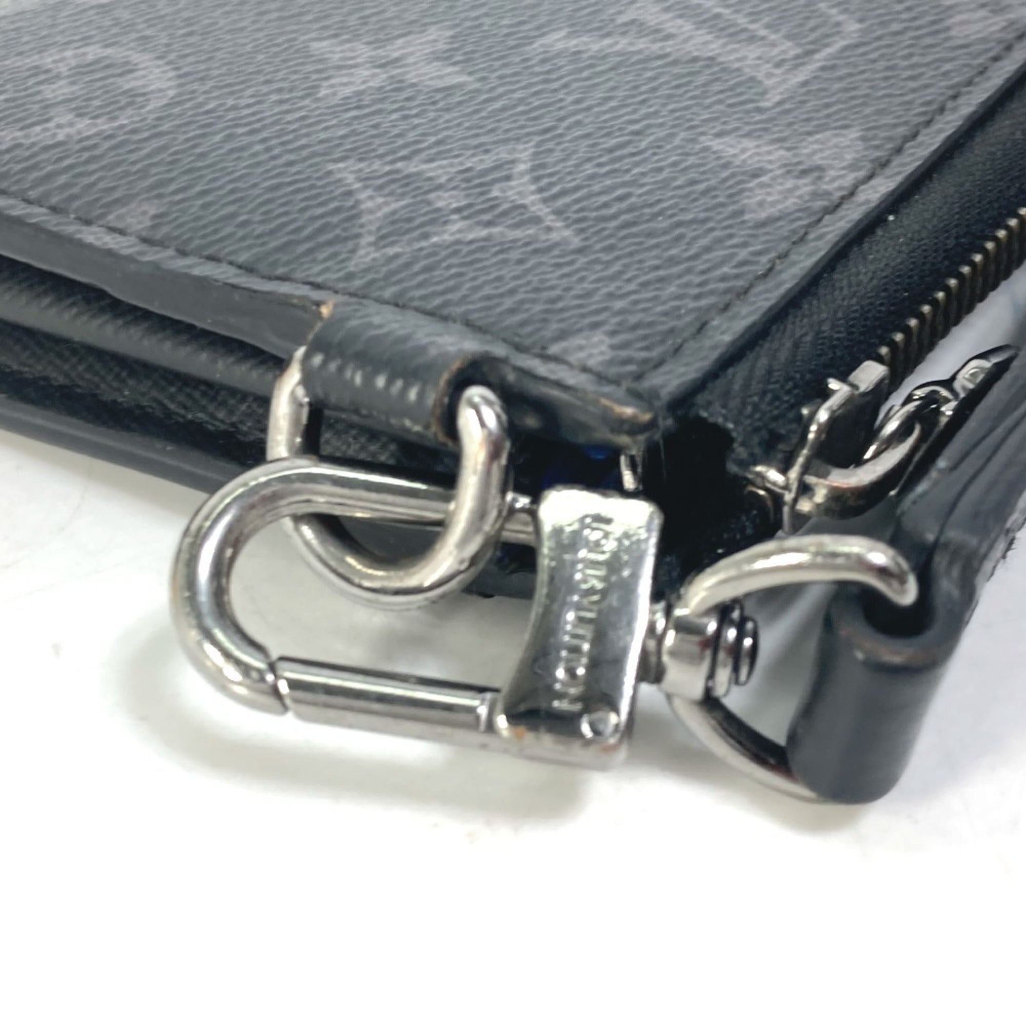 Louis Vuitton Monogram Eclipse Black Blue Monogram Eclipse Long Wallet (Bi-Fold) (Pre-Owned)
