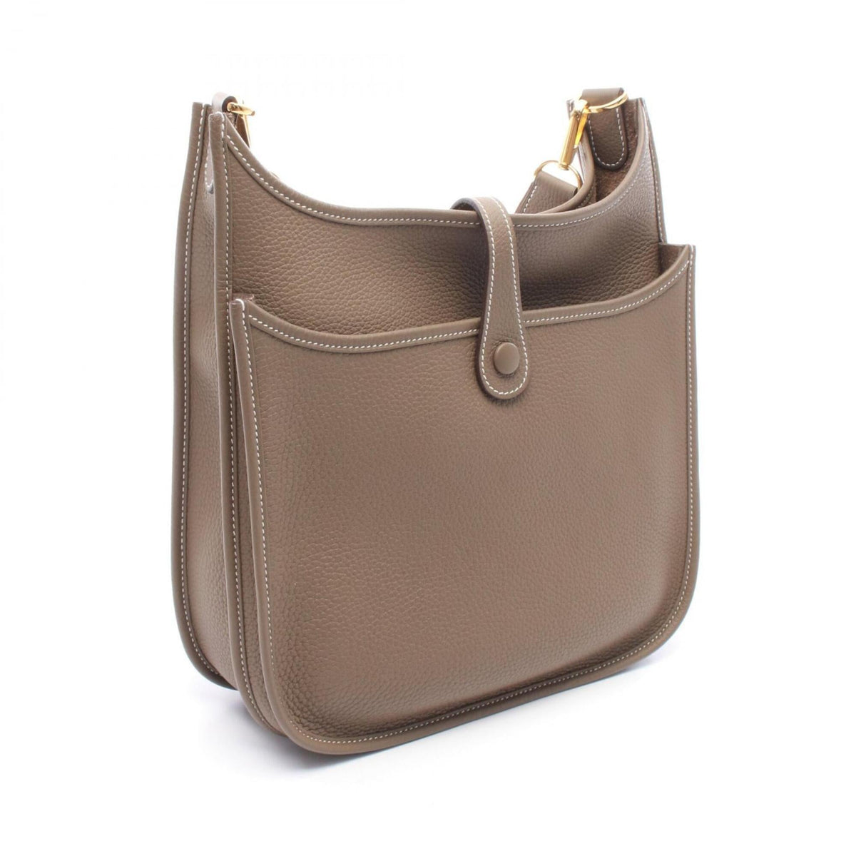 Hermes Etoupe Gray Gray Taurillon Clemence Leather Leather Handbag Shoulder Bag (Pre-Owned)