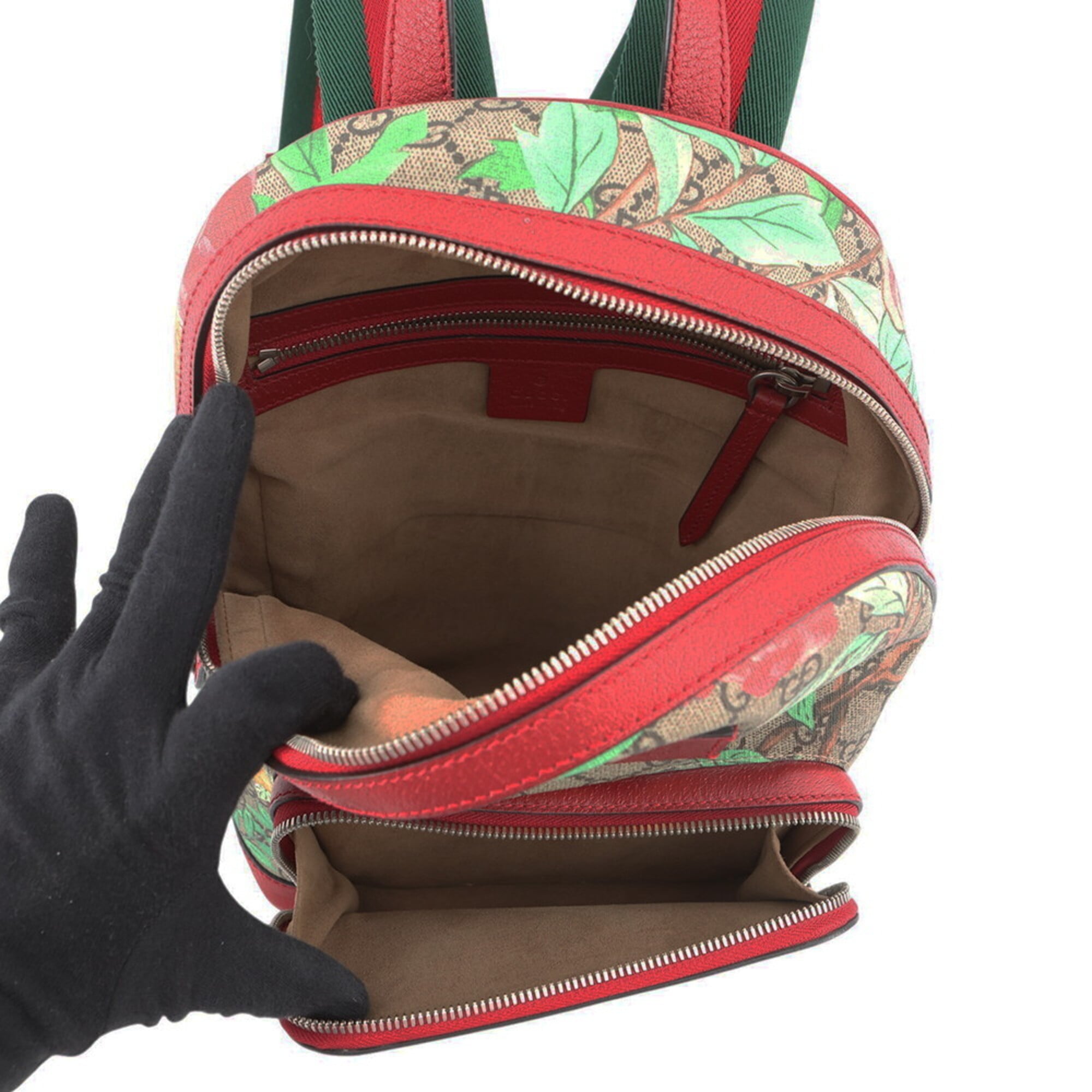 Gucci Multi-Color Red Color Gg Supreme Backpack (Pre-Owned)