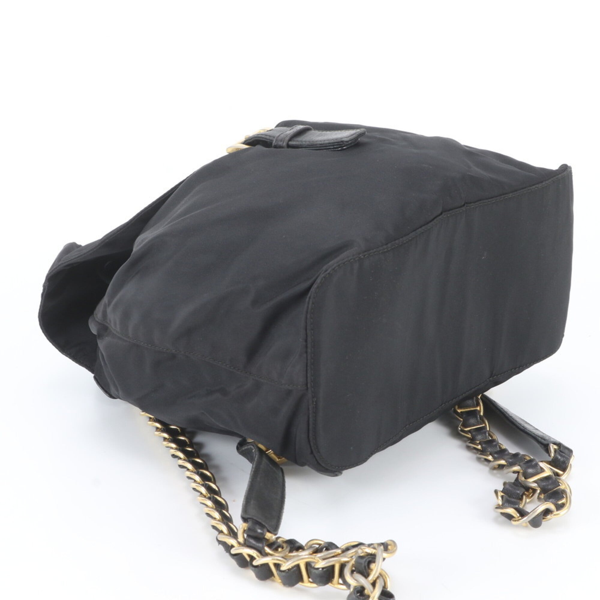 Prada Black Nylon Leather Backpack Shoulder Bag (Pre-Owned)