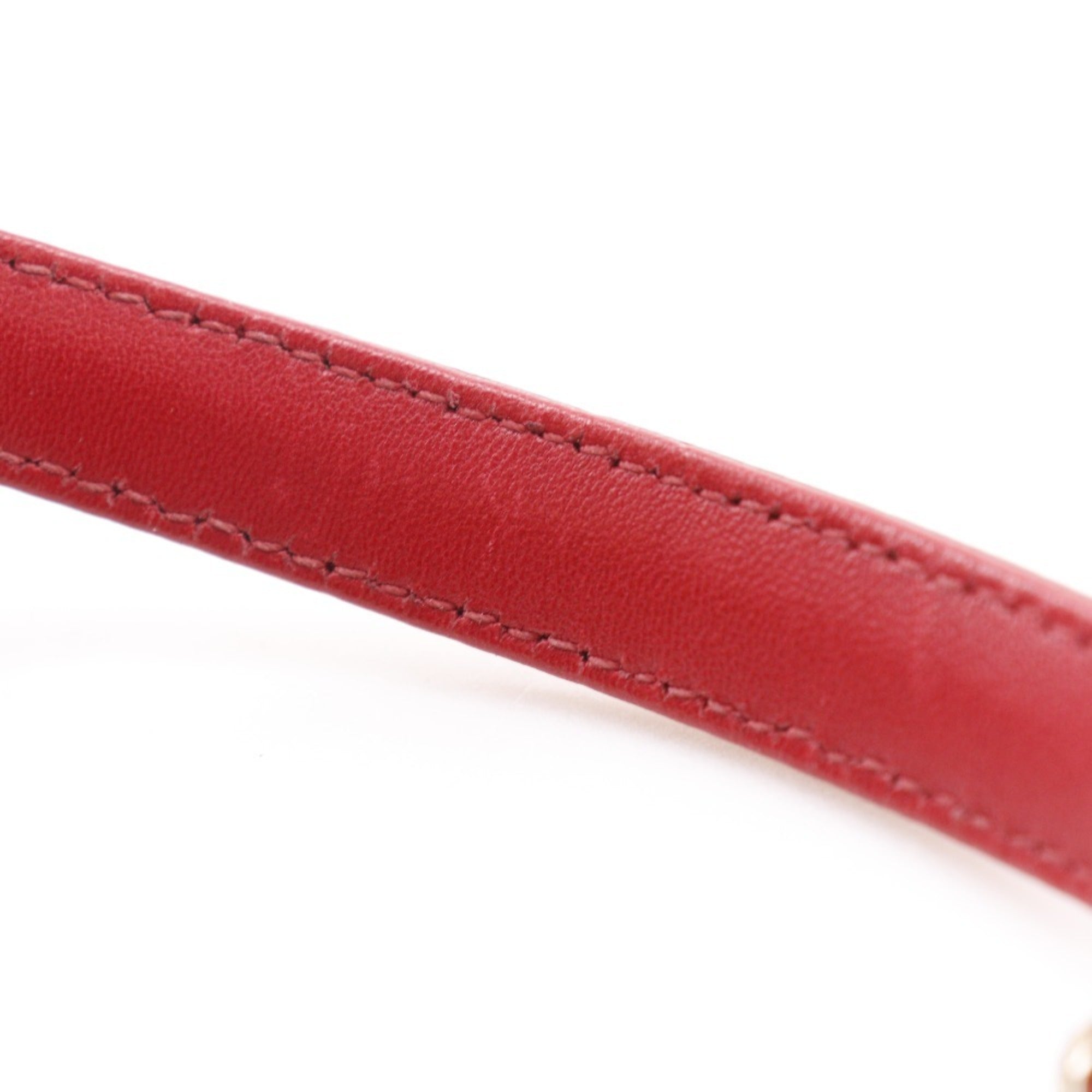 Christian Dior Pink Red Color Leather Shoulder Bag (Pre-Owned)