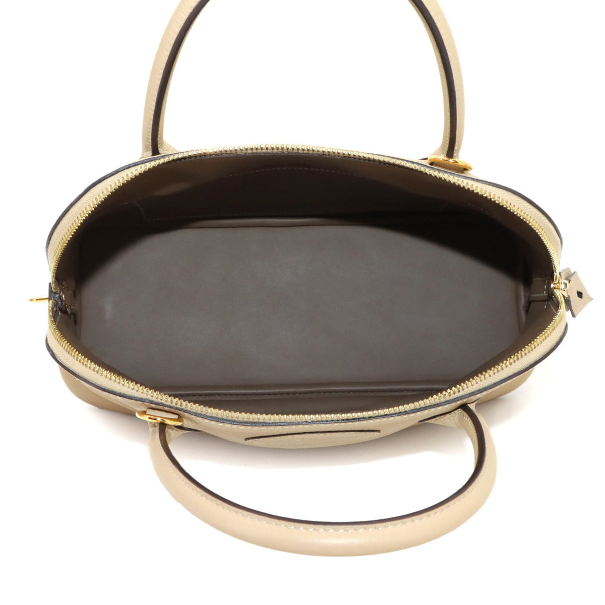 Hermes Beige Taurillon Clemence Leather Handbag (Pre-Owned)