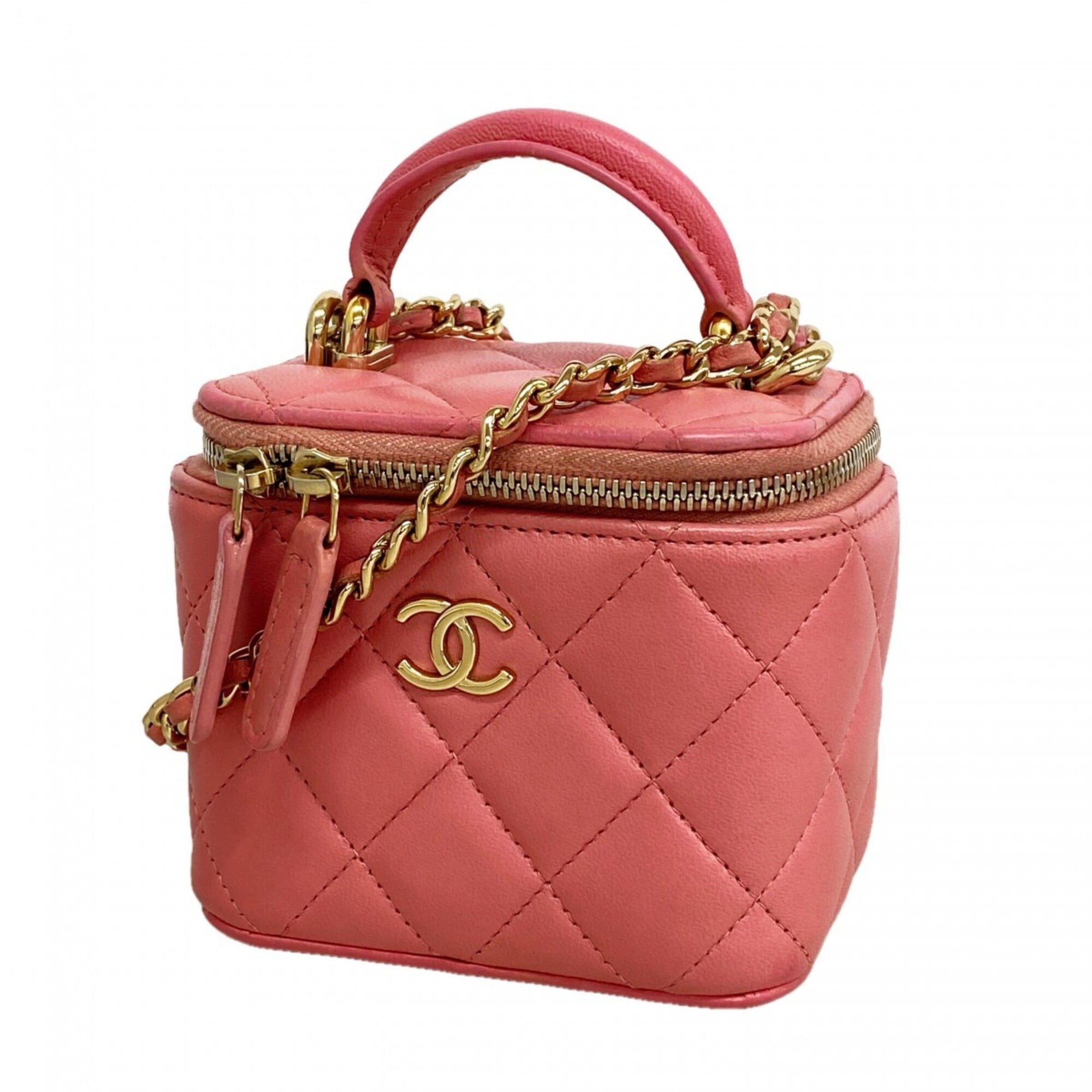 Chanel Pink Leather Vanity Bag (Pre-Owned)