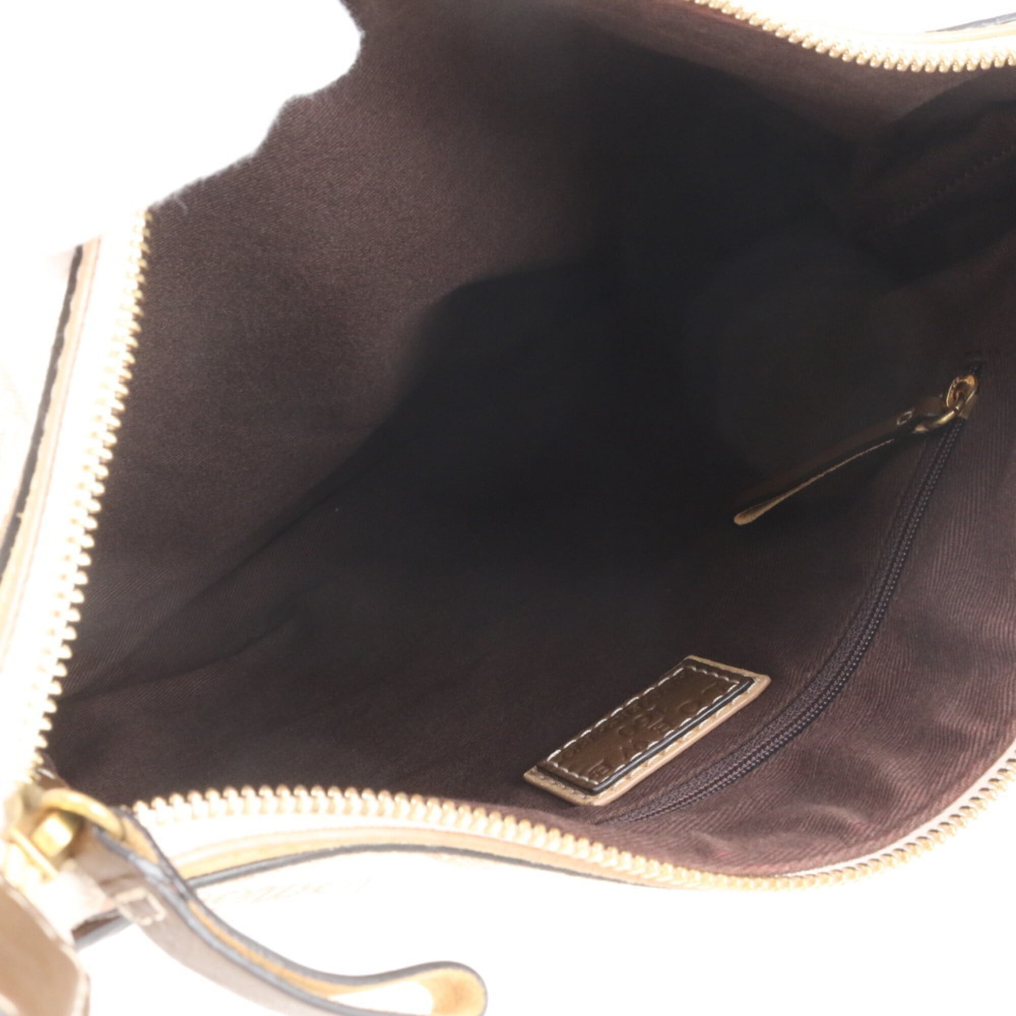 Loewe Beige Brown Leather Canvas Handbag Shoulder Bag Tote Bag (Pre-Owned)