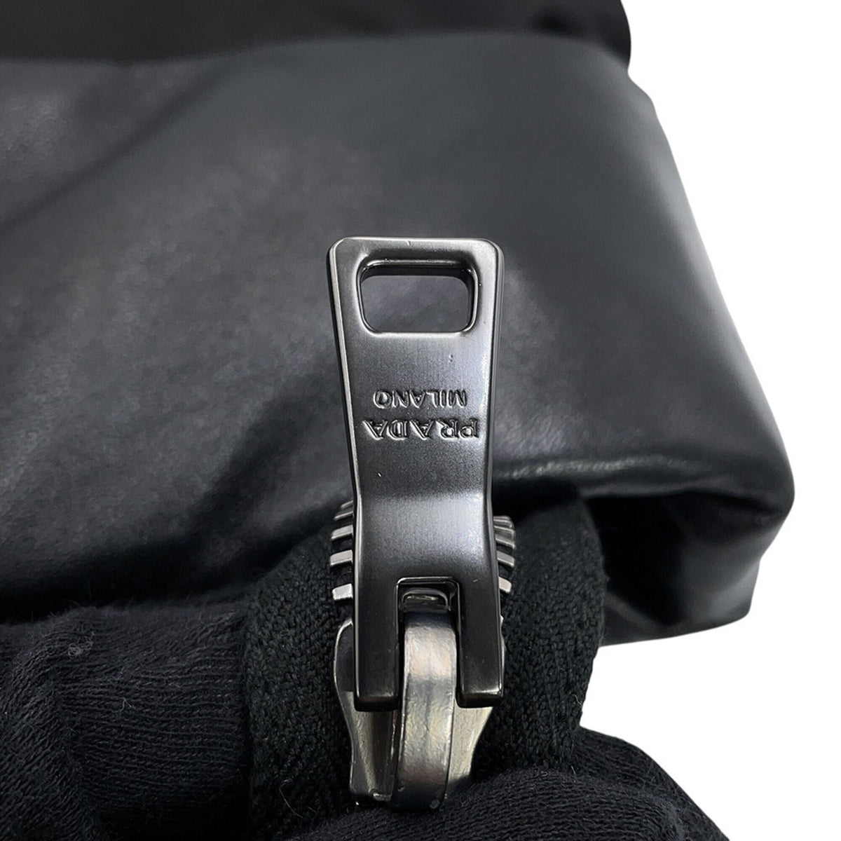 Prada Black Nylon Leather Tote Bag (Pre-Owned)
